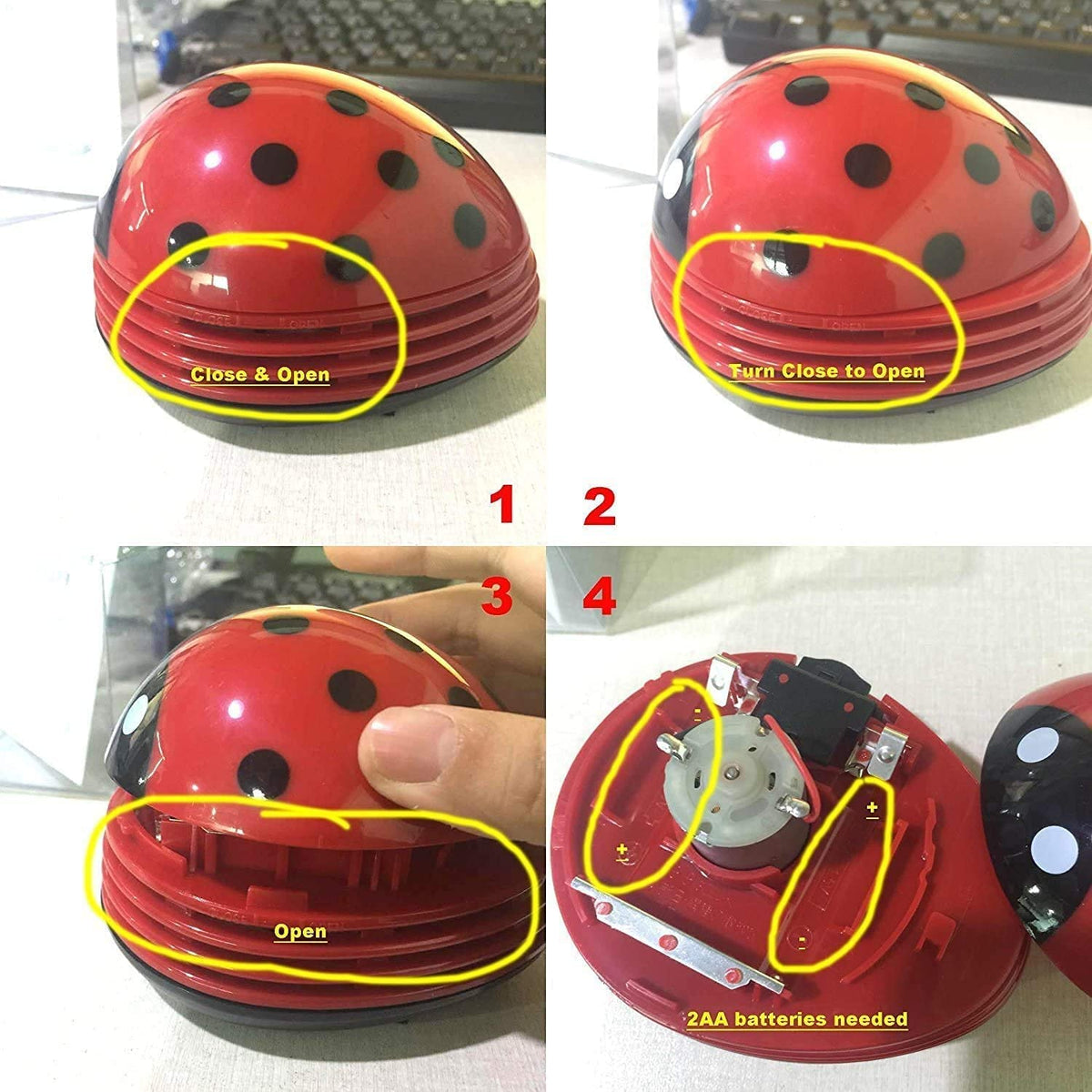 Cute Portable Cartoon Mini Desktop Vacuum Cleaner Table Dust Crumb Sweeper