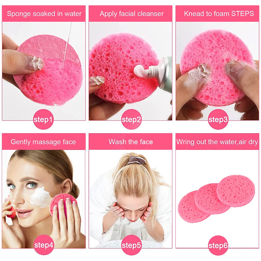50 PCS Compressed Facial Sponges for Estheticians (50 Count)