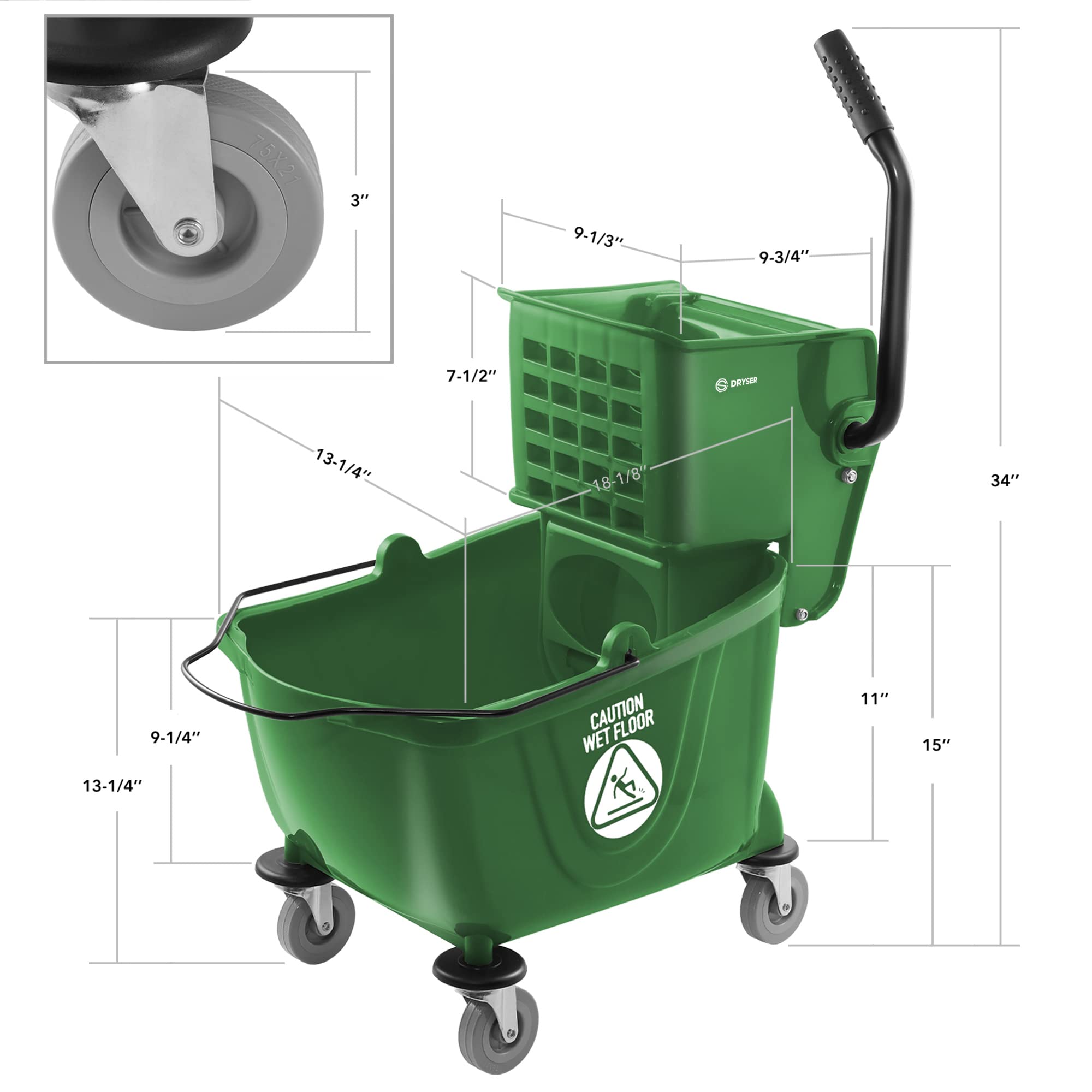 Commercial Mop Bucket with Side Press Wringer
