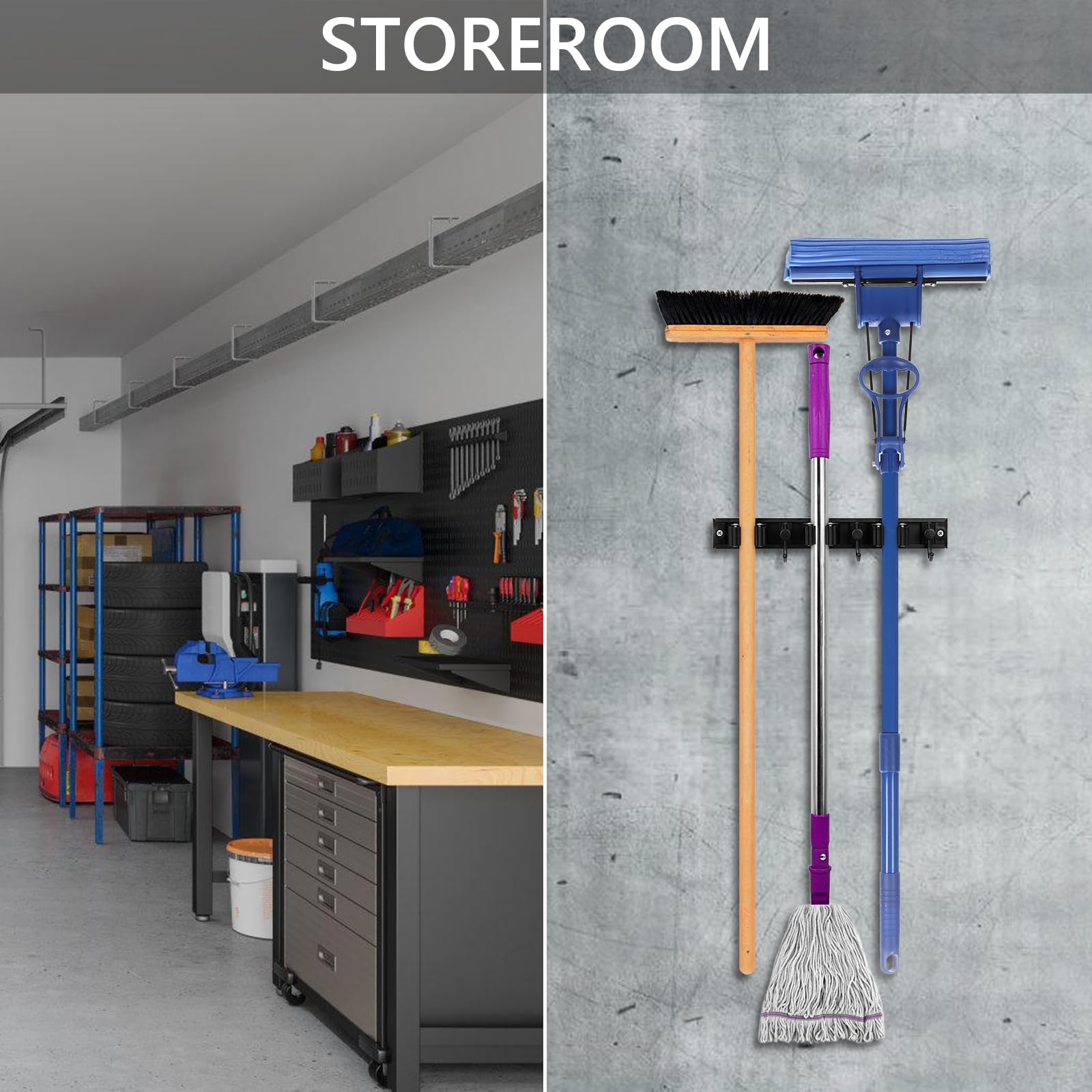 Mop holder broom holder