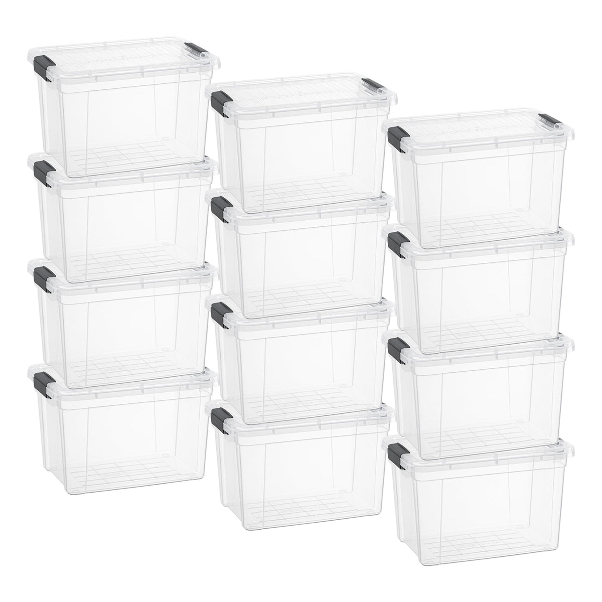 2.5 Quart Clear Plastic Storage Boxes with Lids (12 Count)