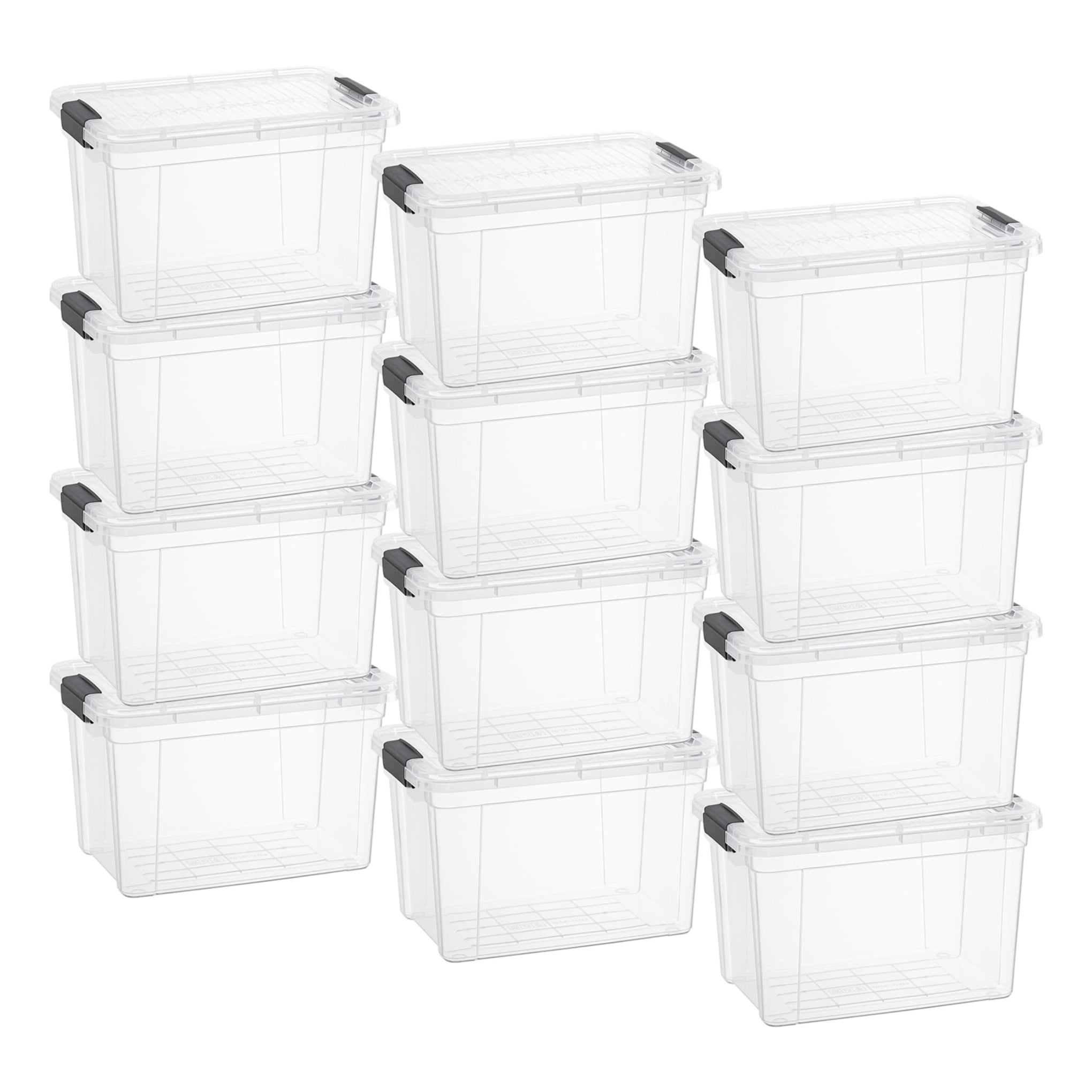 2.5 Quart Clear Plastic Storage Boxes with Lids (12 Count)