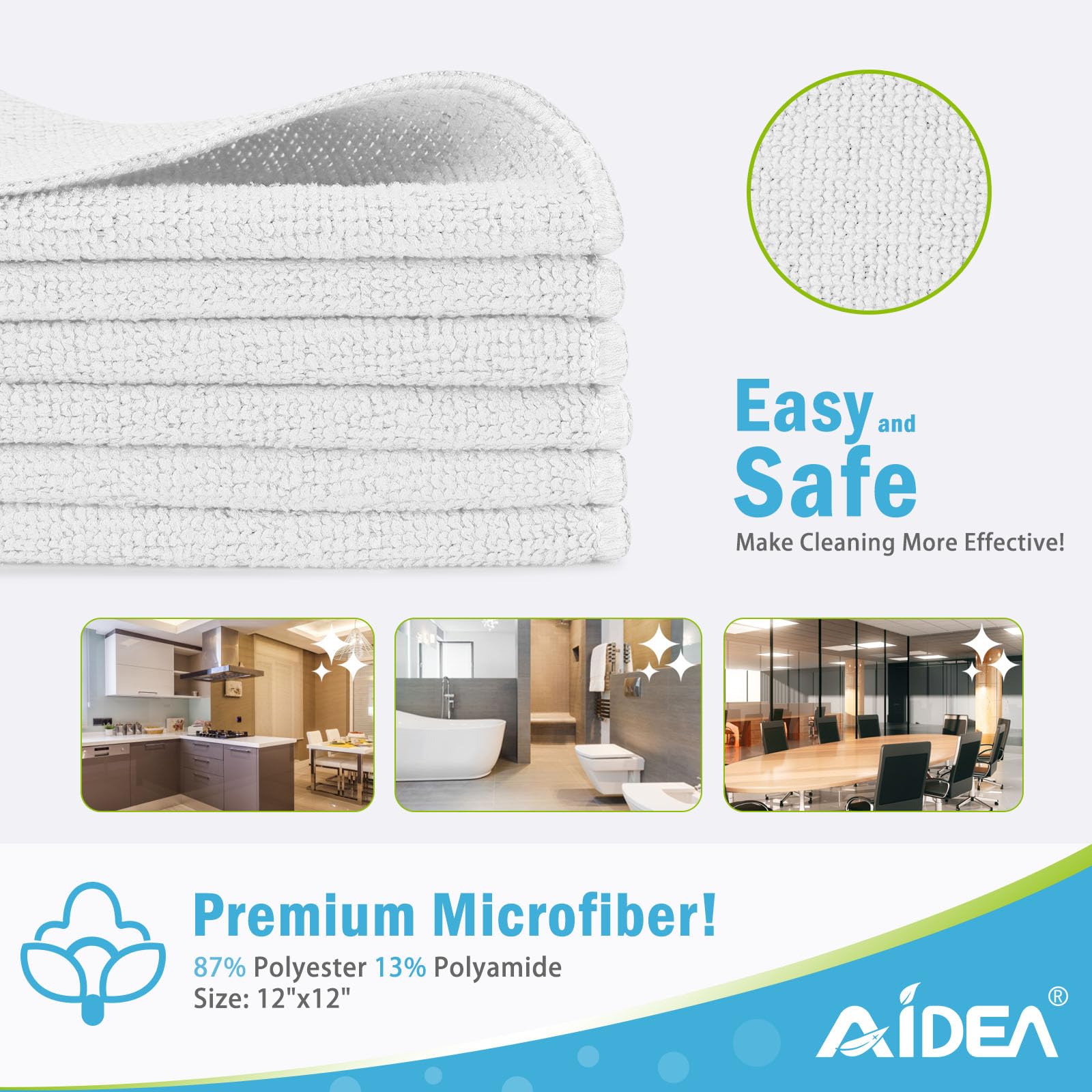White Microfiber Cleaning Cloth (12 Count)