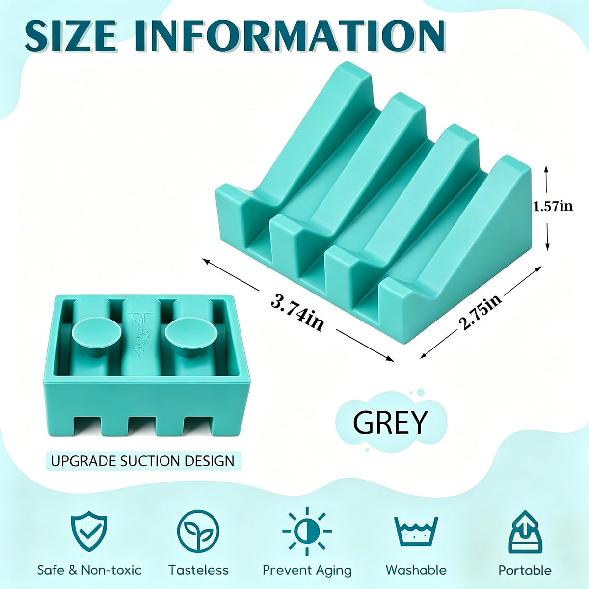 Silicone Soap Dish Self Draining with Suction Cups