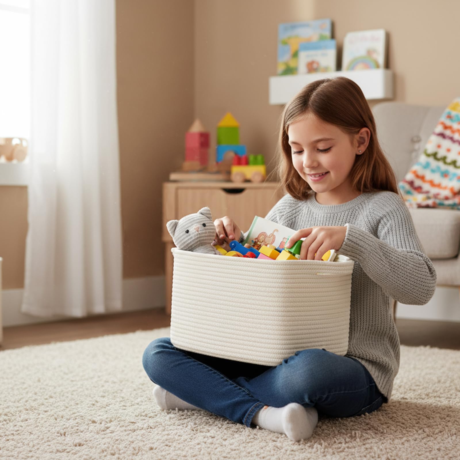 Cotton Rope Basket Set of 3 (3 Count)