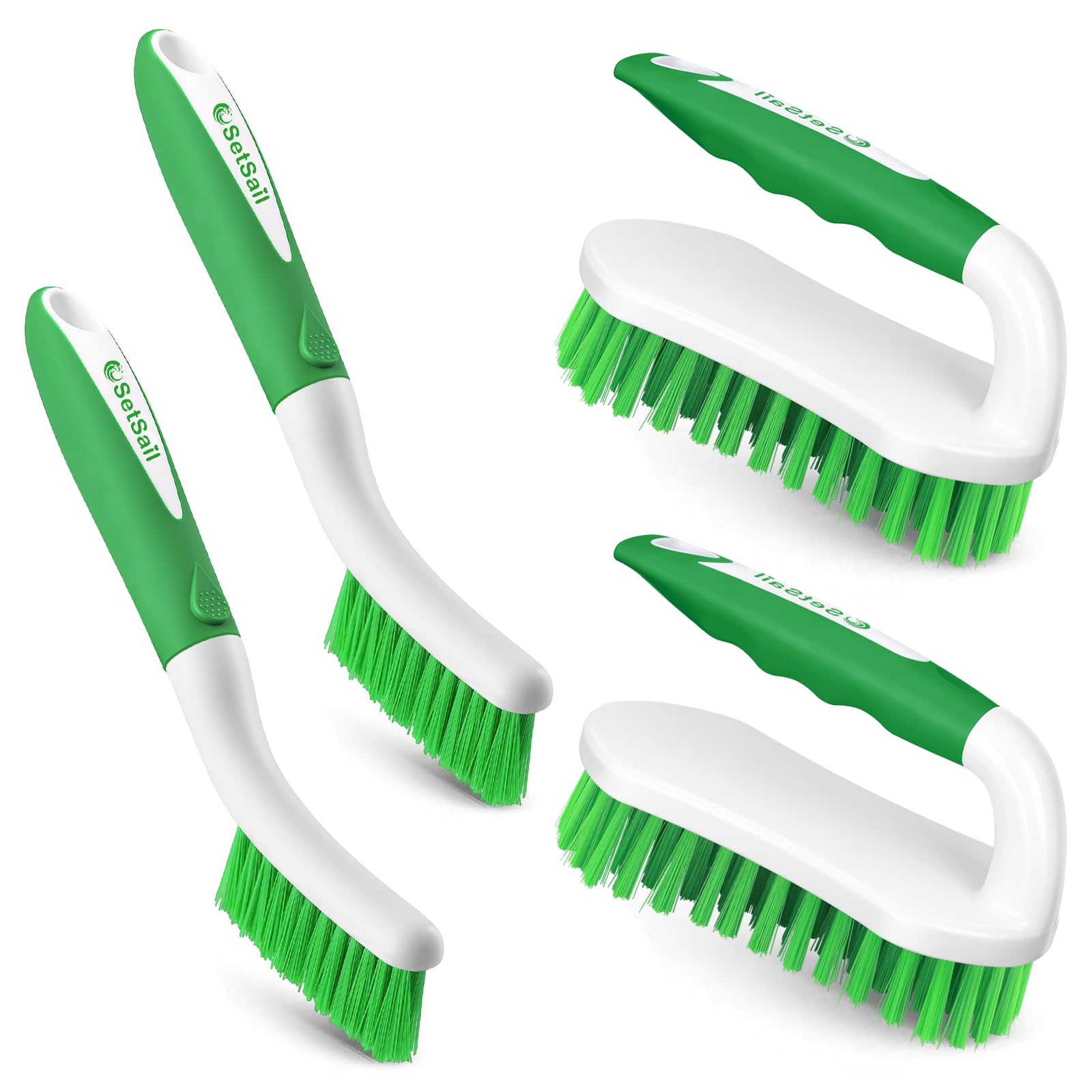 Scrub Brush Stiff Bristle Cleaning Scrubber (4 Count)