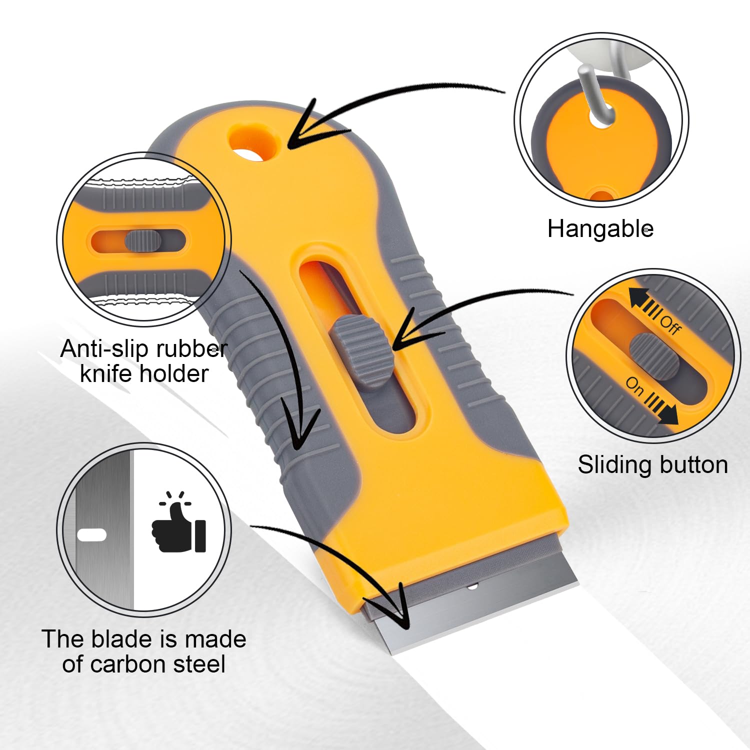 Razor Blade Scraper Tool with 15pcs Extra Blades