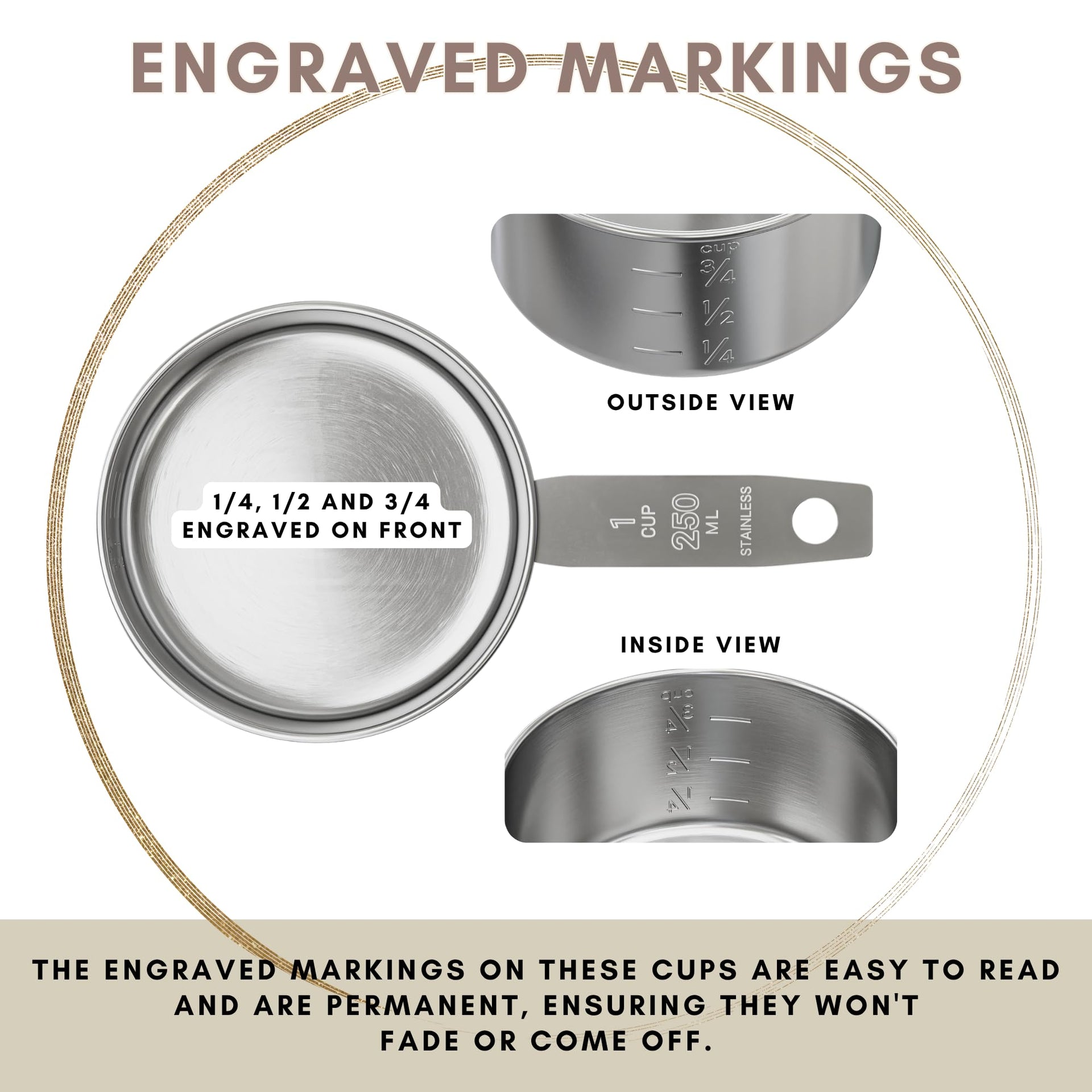 1 Cup Stainless Steel Measuring Cup