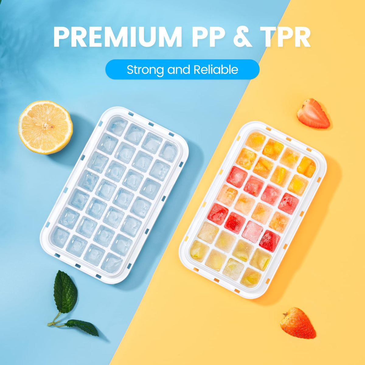 Ice Cube Tray with Lid and Bin