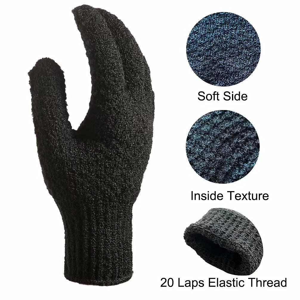 2 Pairs Bath Exfoliating Gloves for men and women (4 Count)
