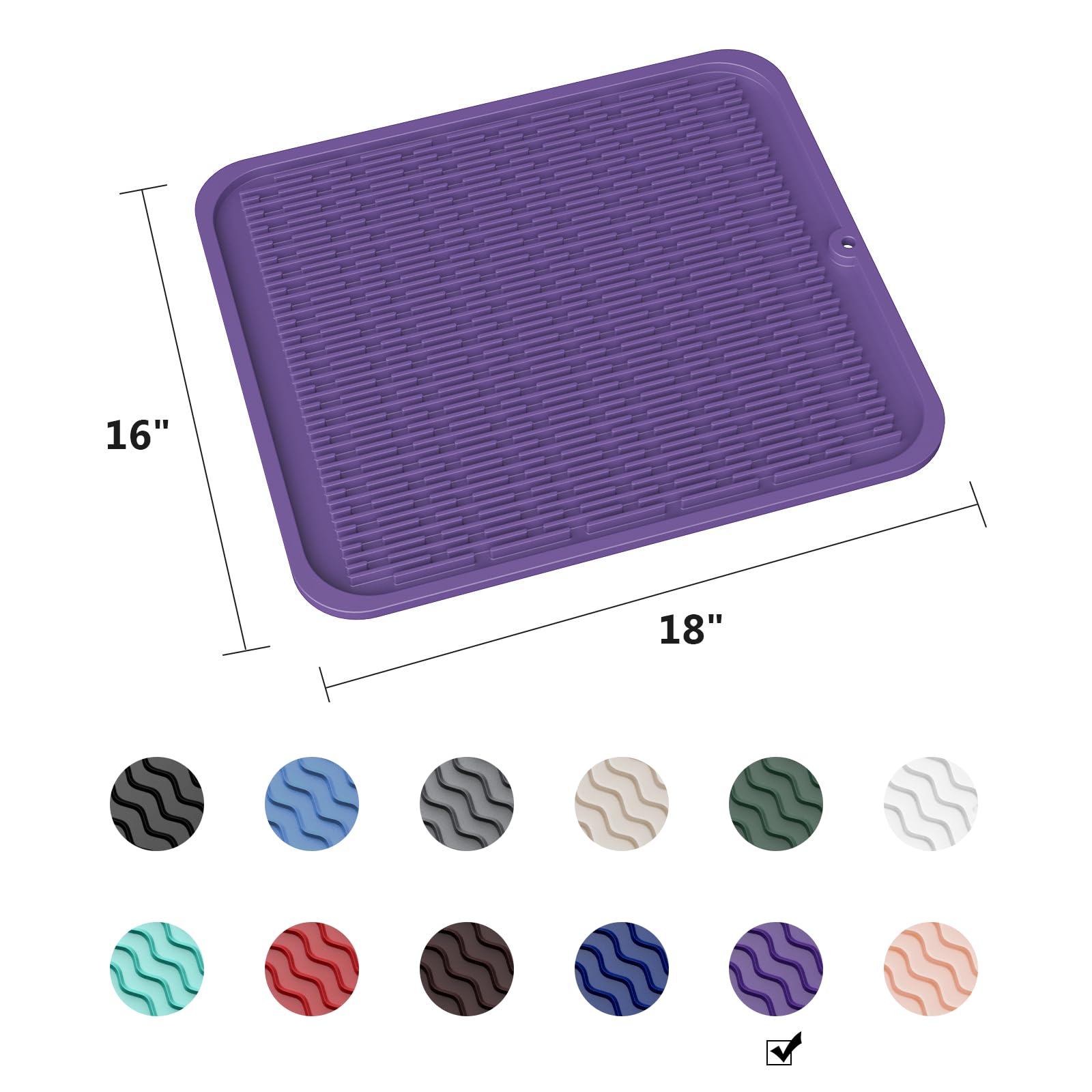 Oversized Silicone Dish Drying Mat for Kitchen