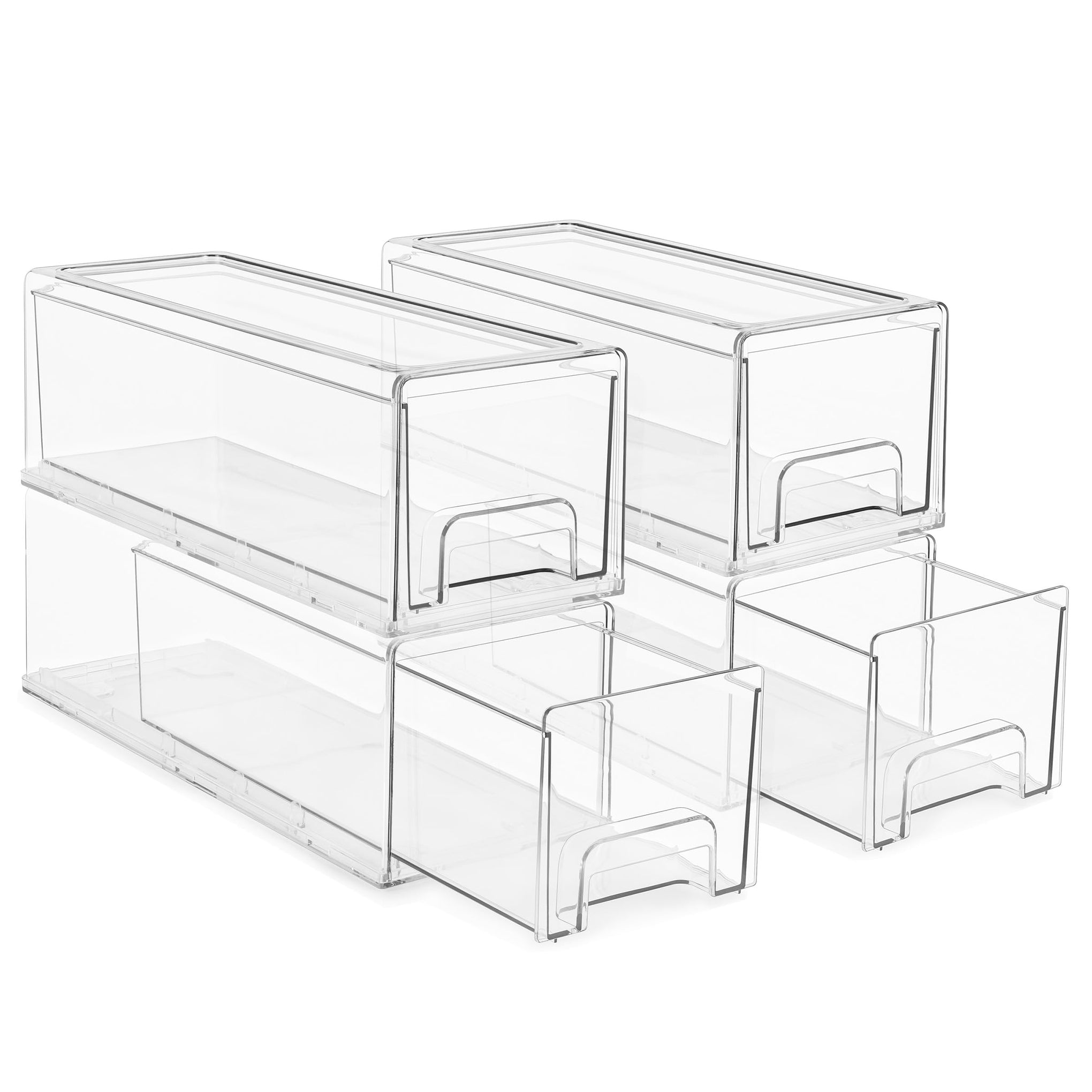 Small Wide Clear Storage Drawers (4 Count)