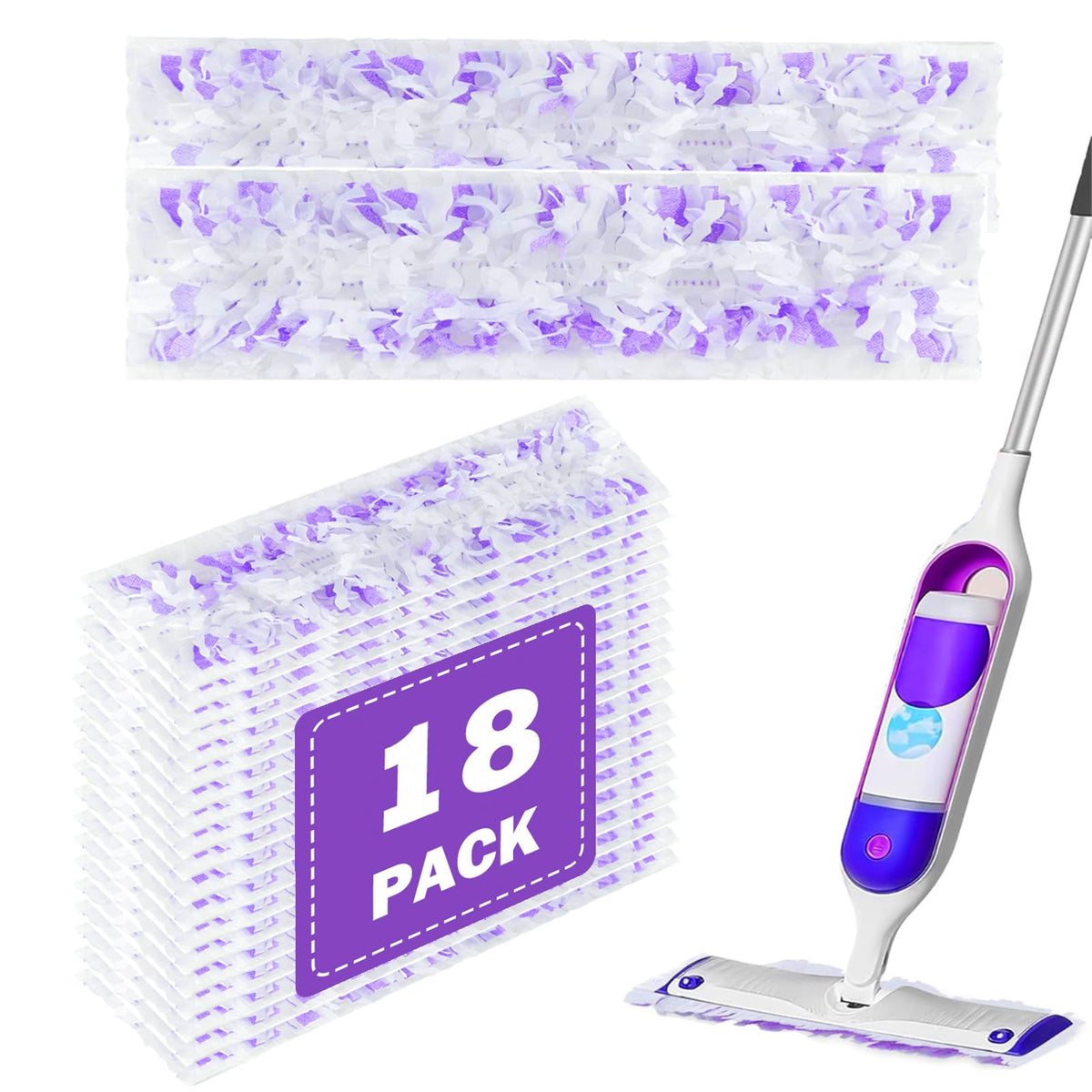 18 Pack Thickened Disposable Power Mop Pads Refills for Swiffer PowerMop (18 Count)