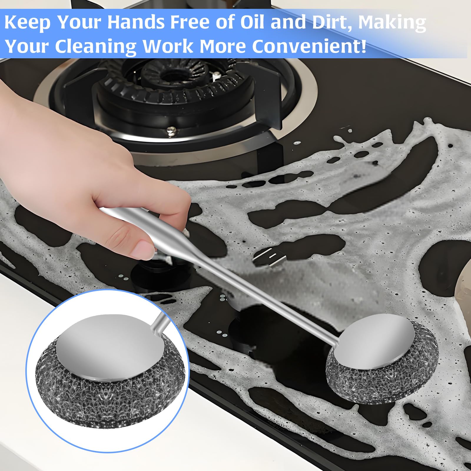 2Pcs Stainless Steel Wool Scrubber Sets (2 Count)