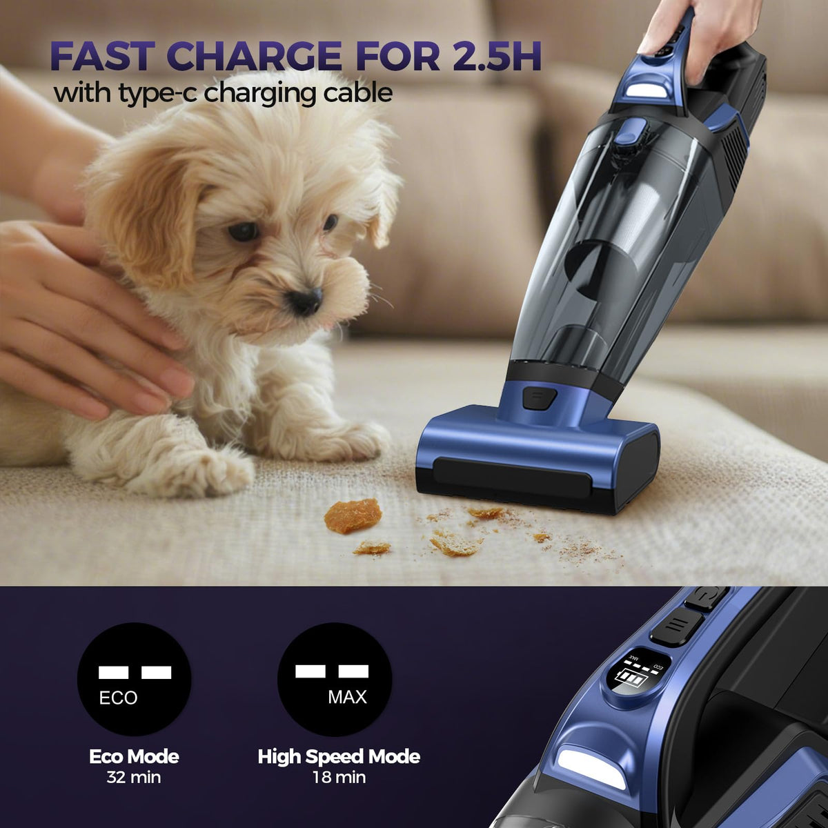Pet Hair Handheld Vacuum Cordless