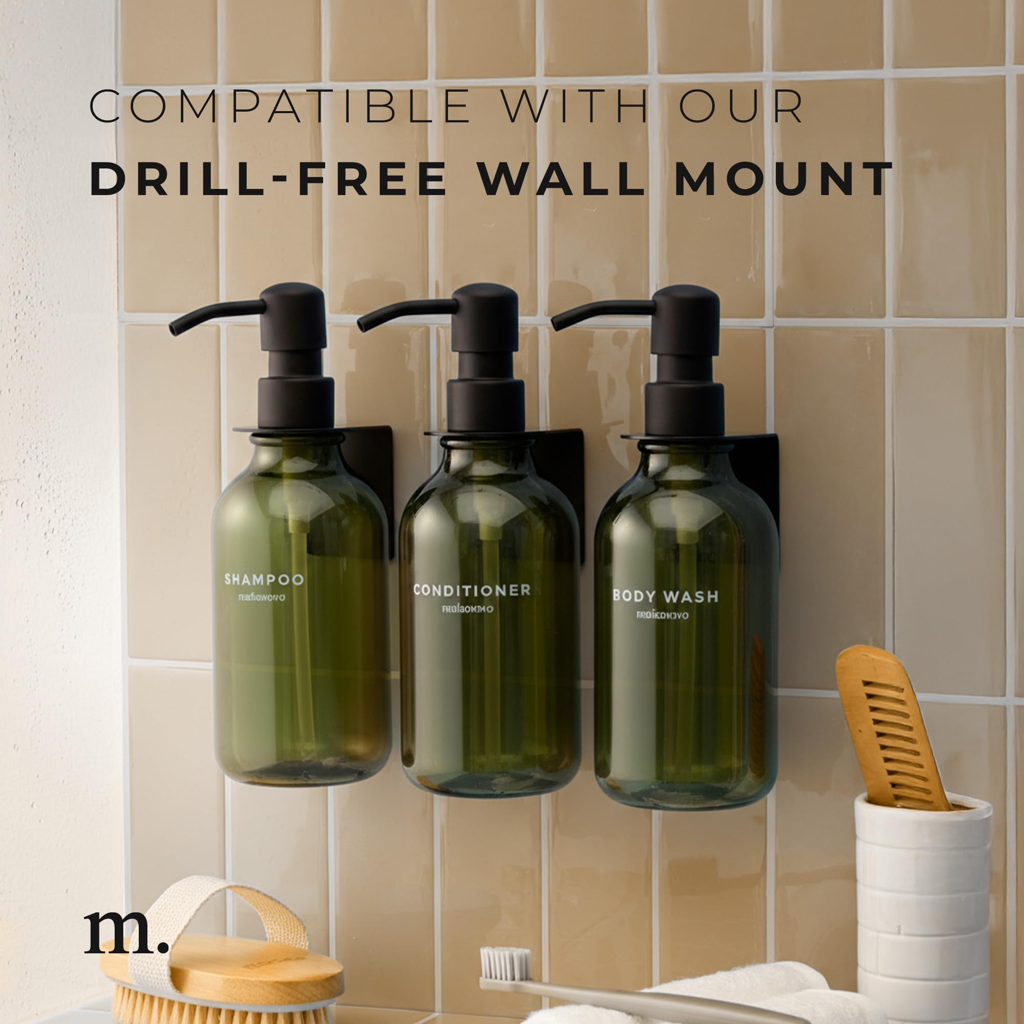 Refillable Shampoo and Conditioner Bottles (3 Count)