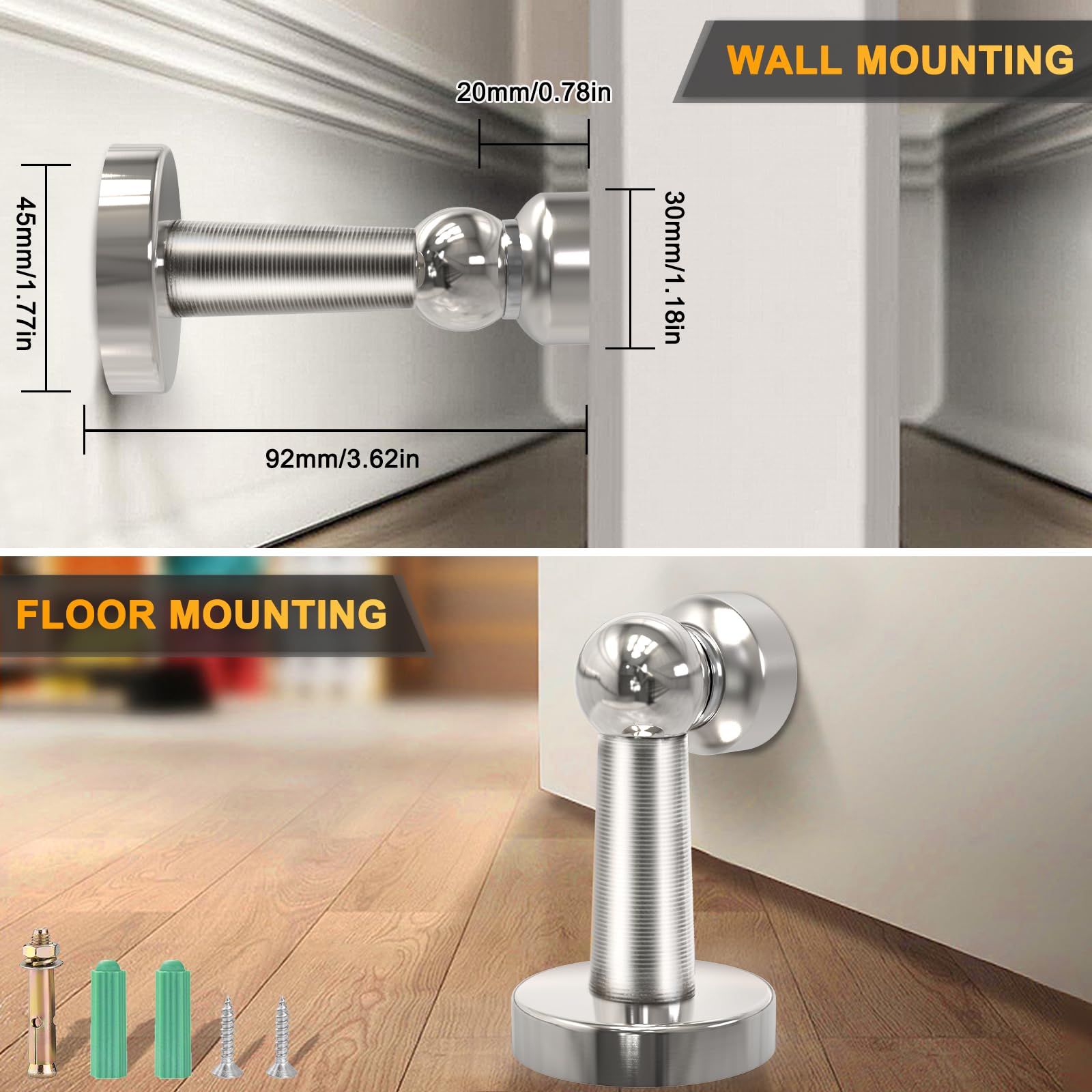 6 Pack Magnetic Door Stopper (6 Count)