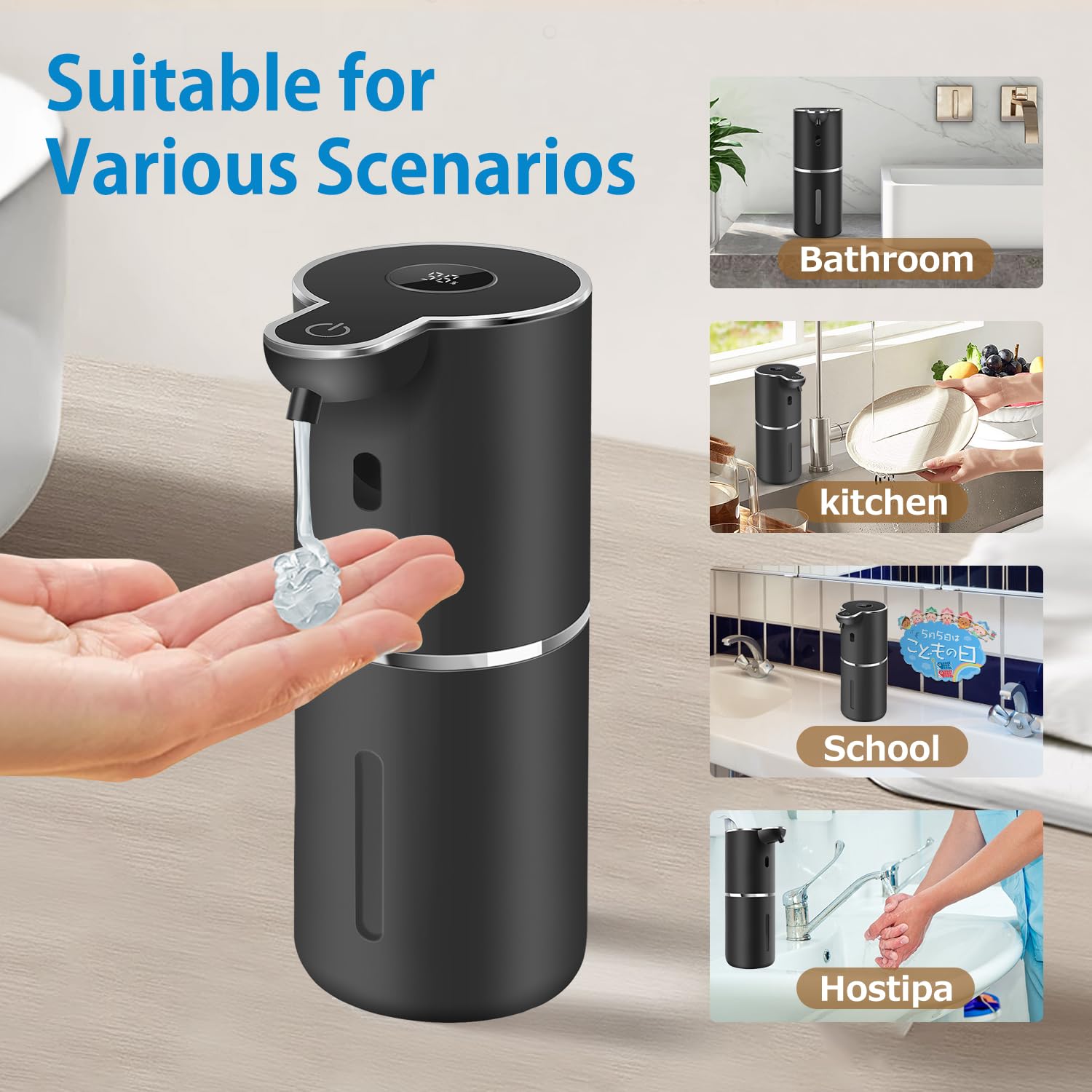 Automatic Liquid Soap Dispenser with 6 Levels Soap Adjustable