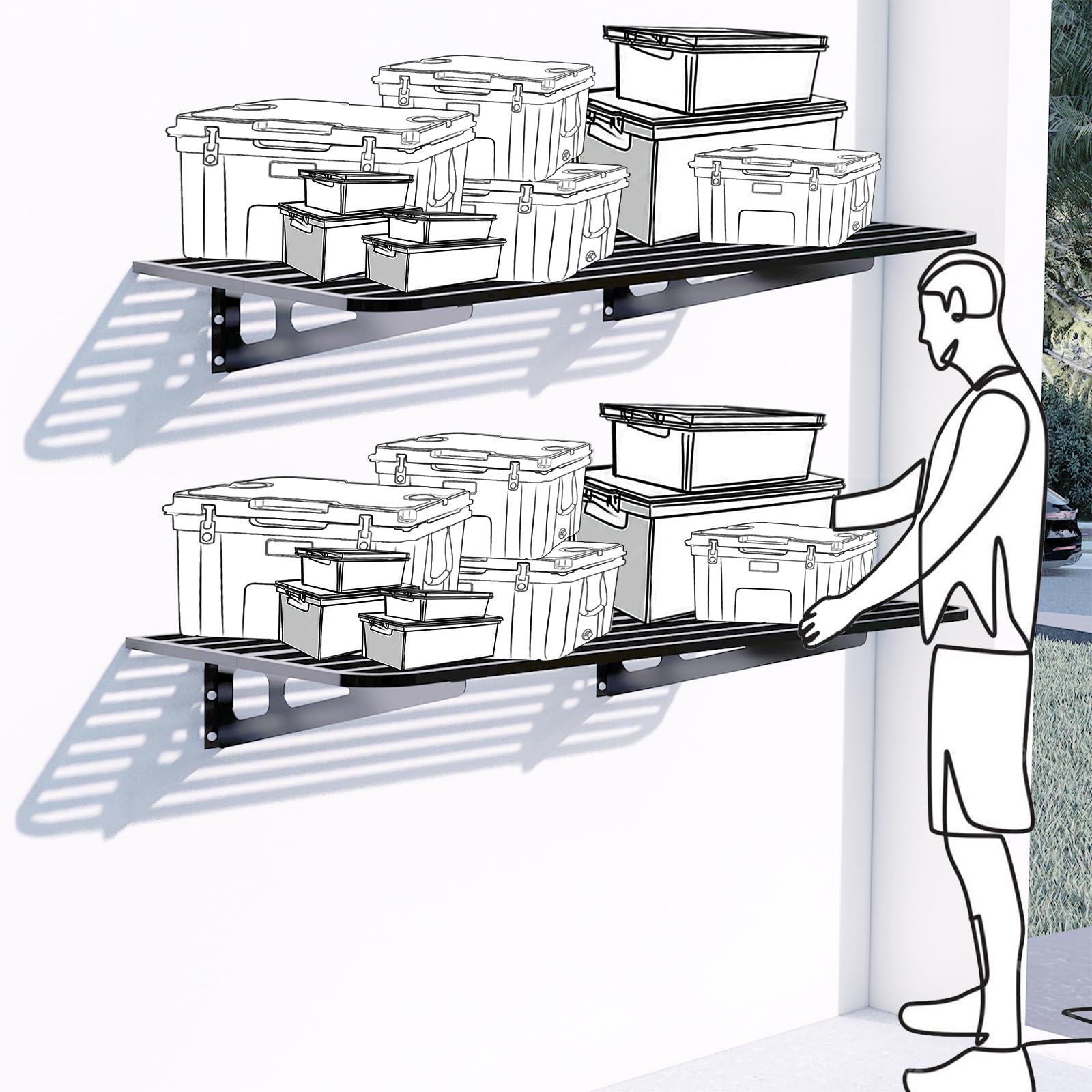 Garage Wall Shelving 2 (4 Count)