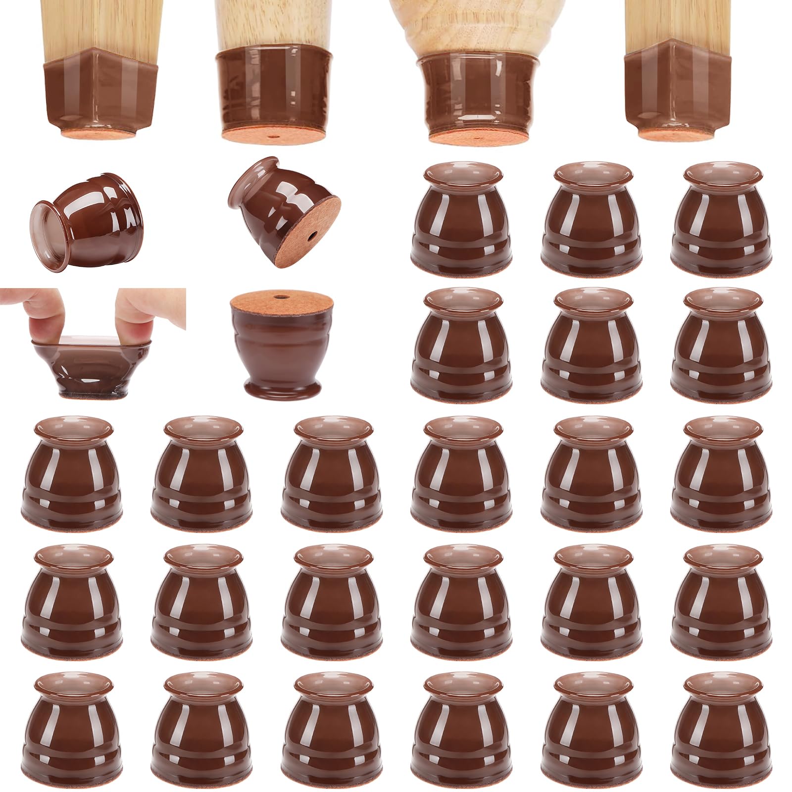24 Pack Chair Leg Floor Protectors for Hardwood Floors (24 Count)