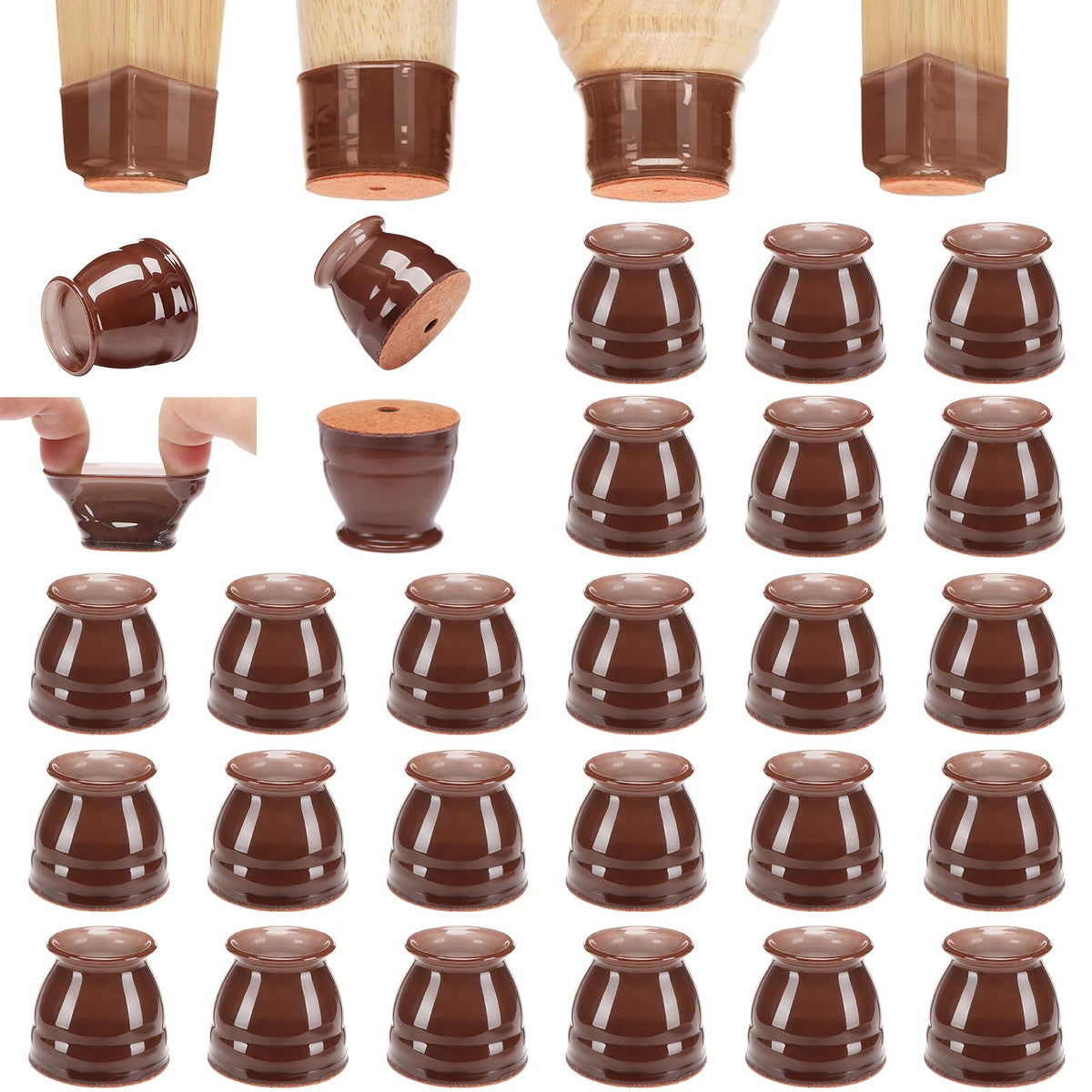 24 Pack Chair Leg Floor Protectors for Hardwood Floors (24 Count)