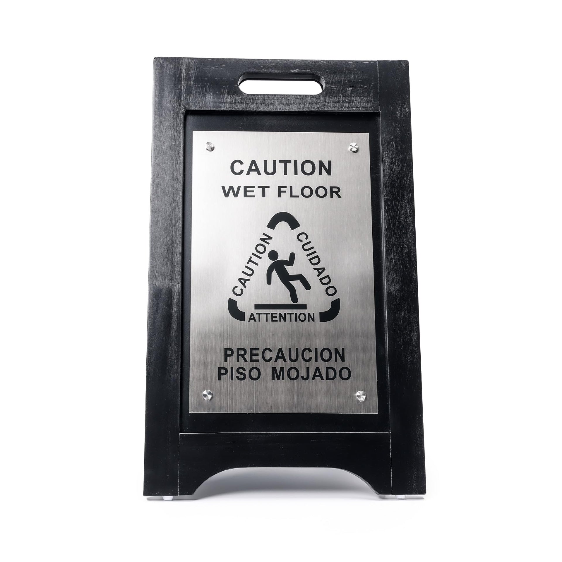 Wooden Caution Wet Floor Sign