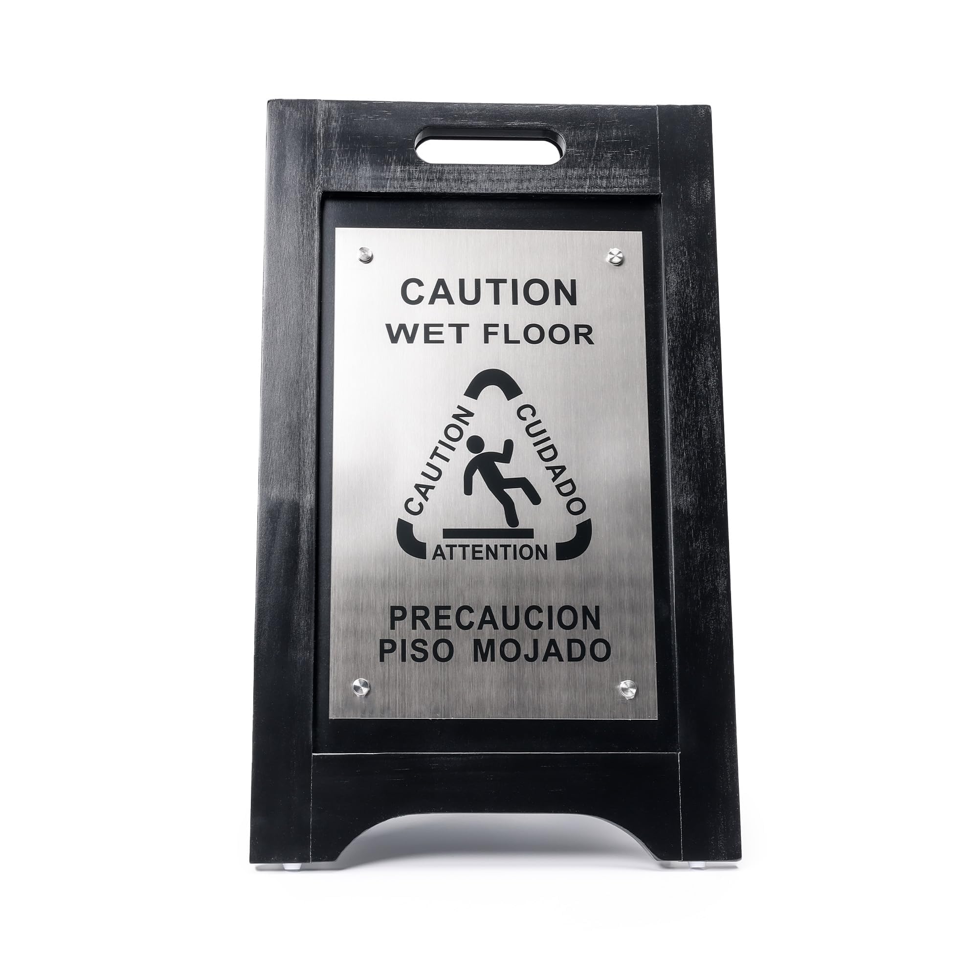 Wooden Caution Wet Floor Sign