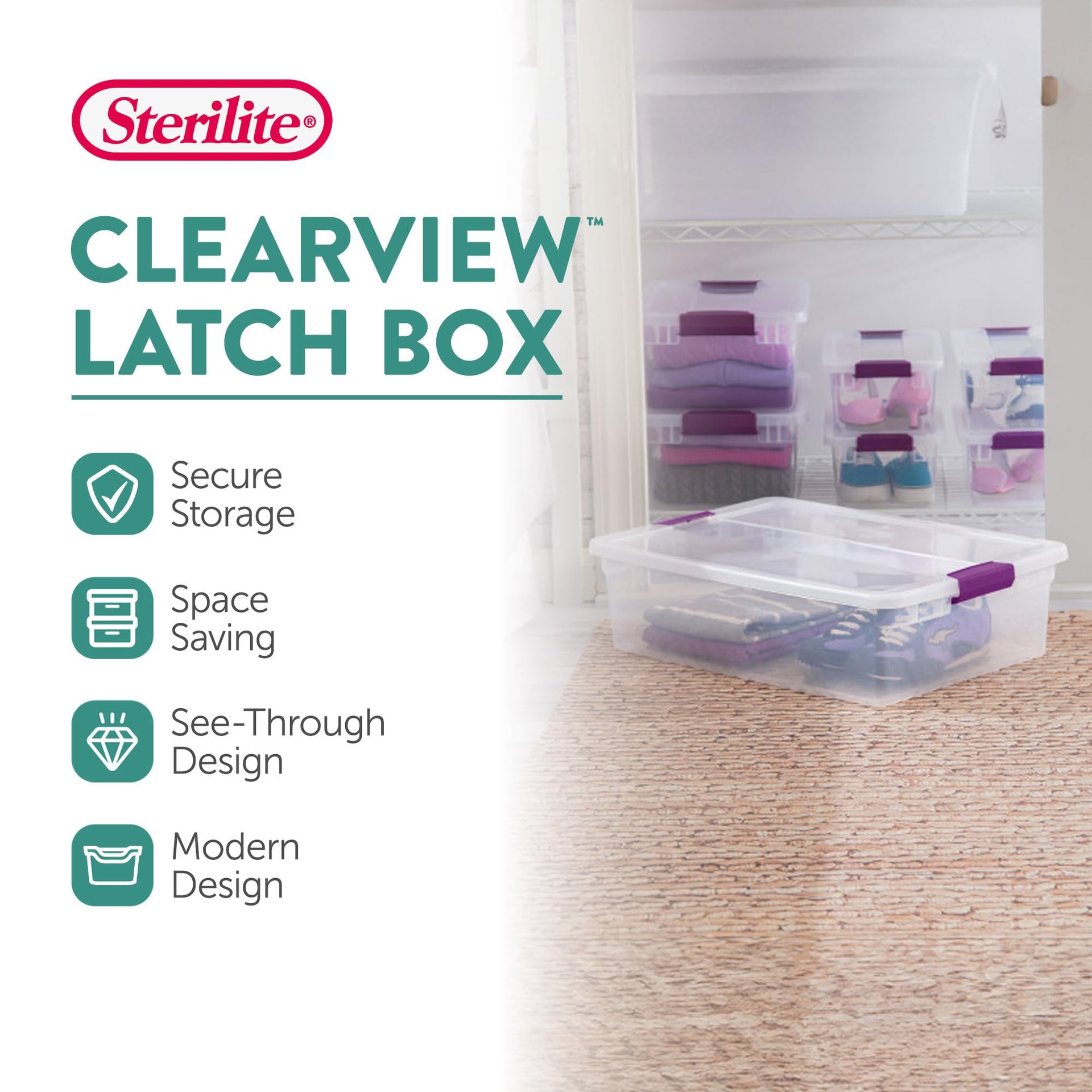 24 Pack 32 Quart ClearView Latch Box