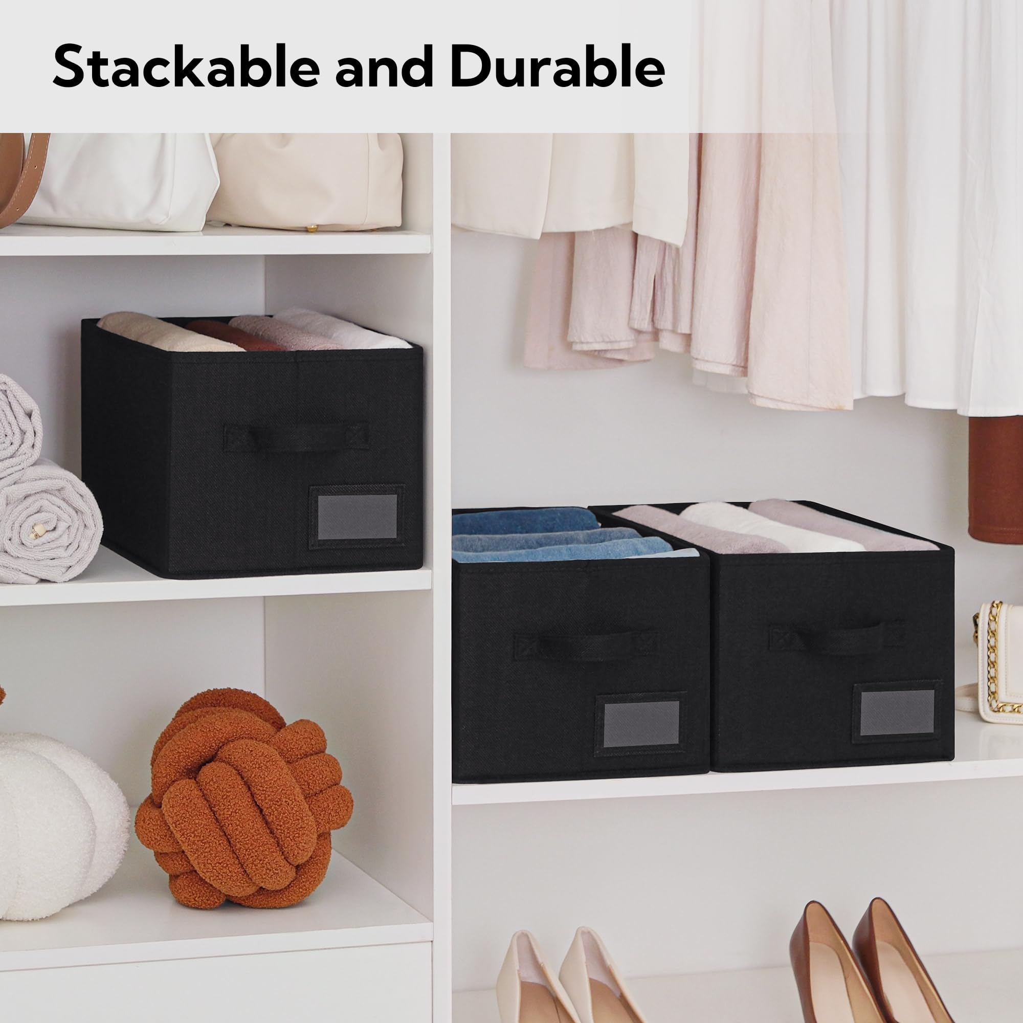 Closet Storage Bins with Label (3 Count)