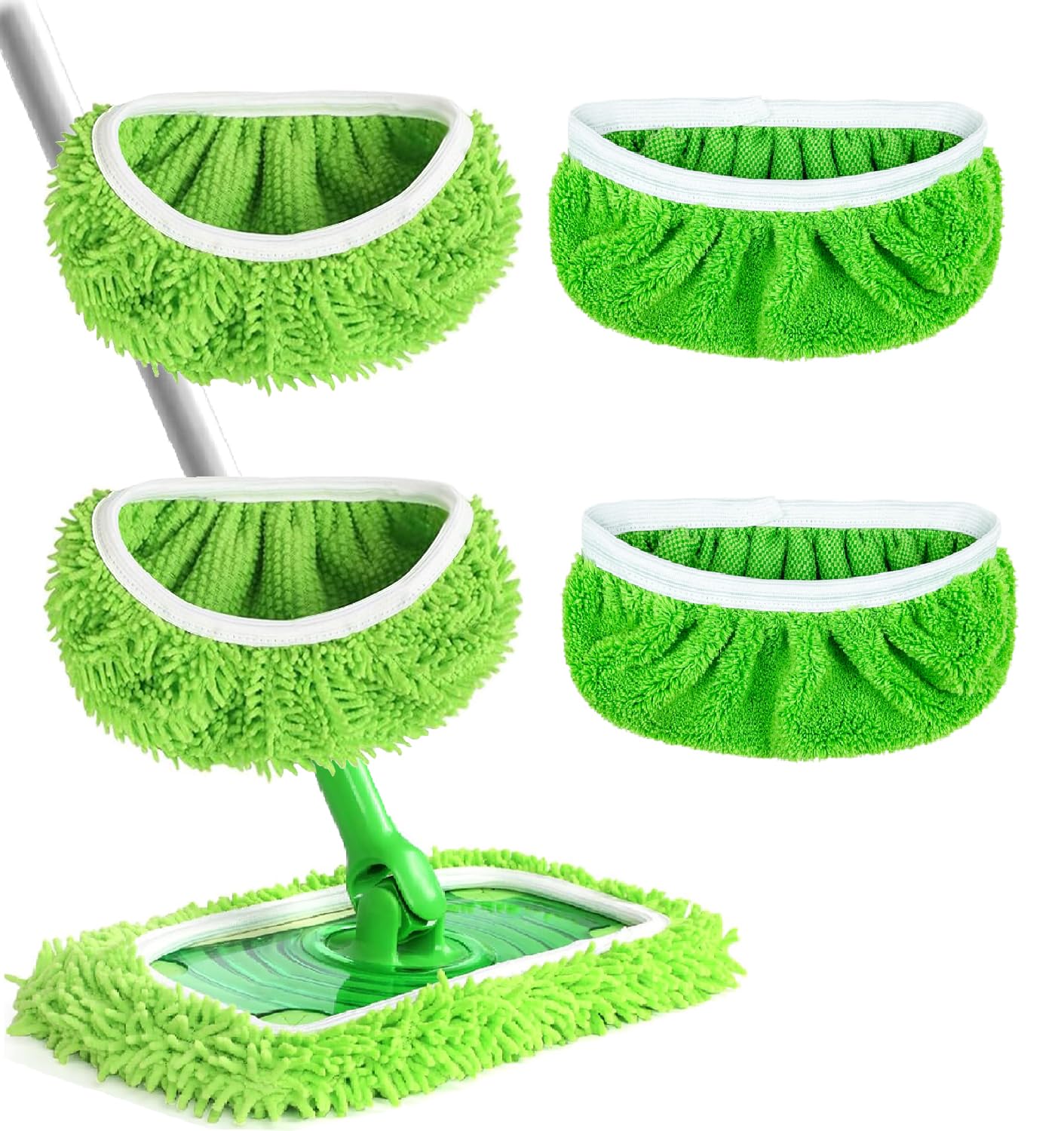 4PCS Reusable Microfiber Mop Pads for Swiffer Sweeper
