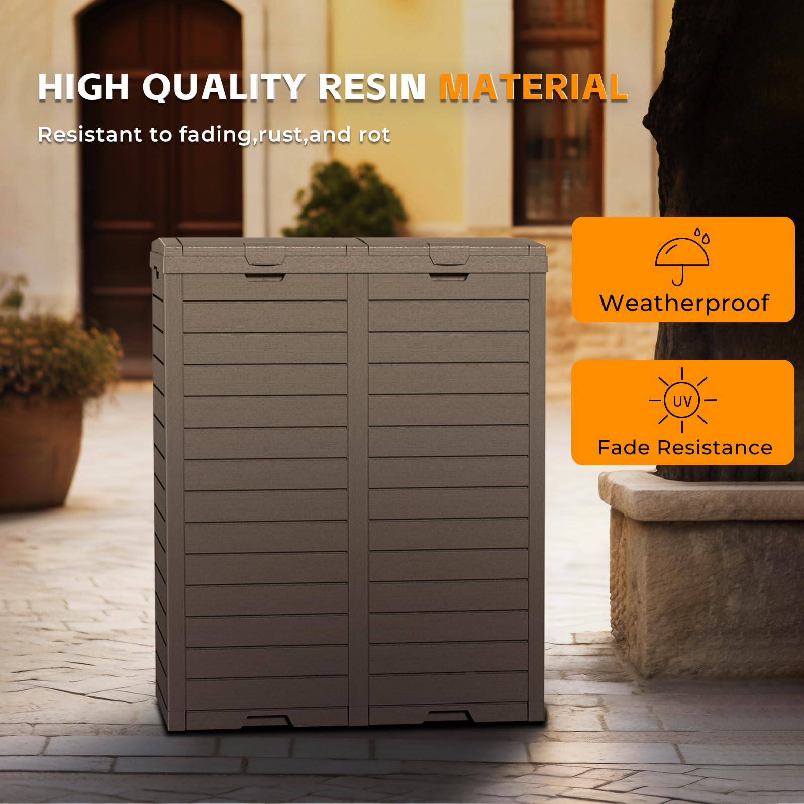 62 Gallon Outdoor Trash Can with lid