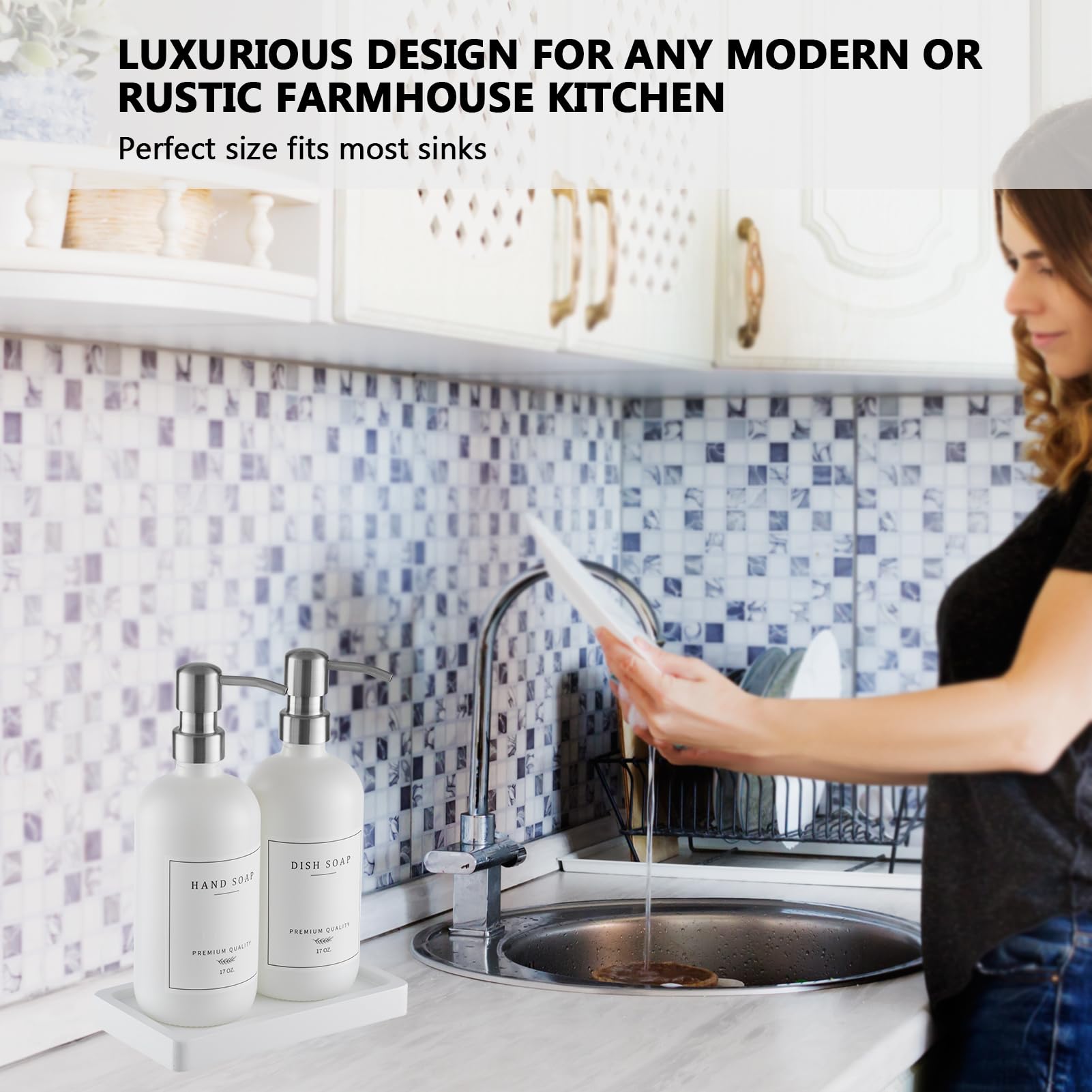 Thick Glass Soap Dispenser (2 Count)