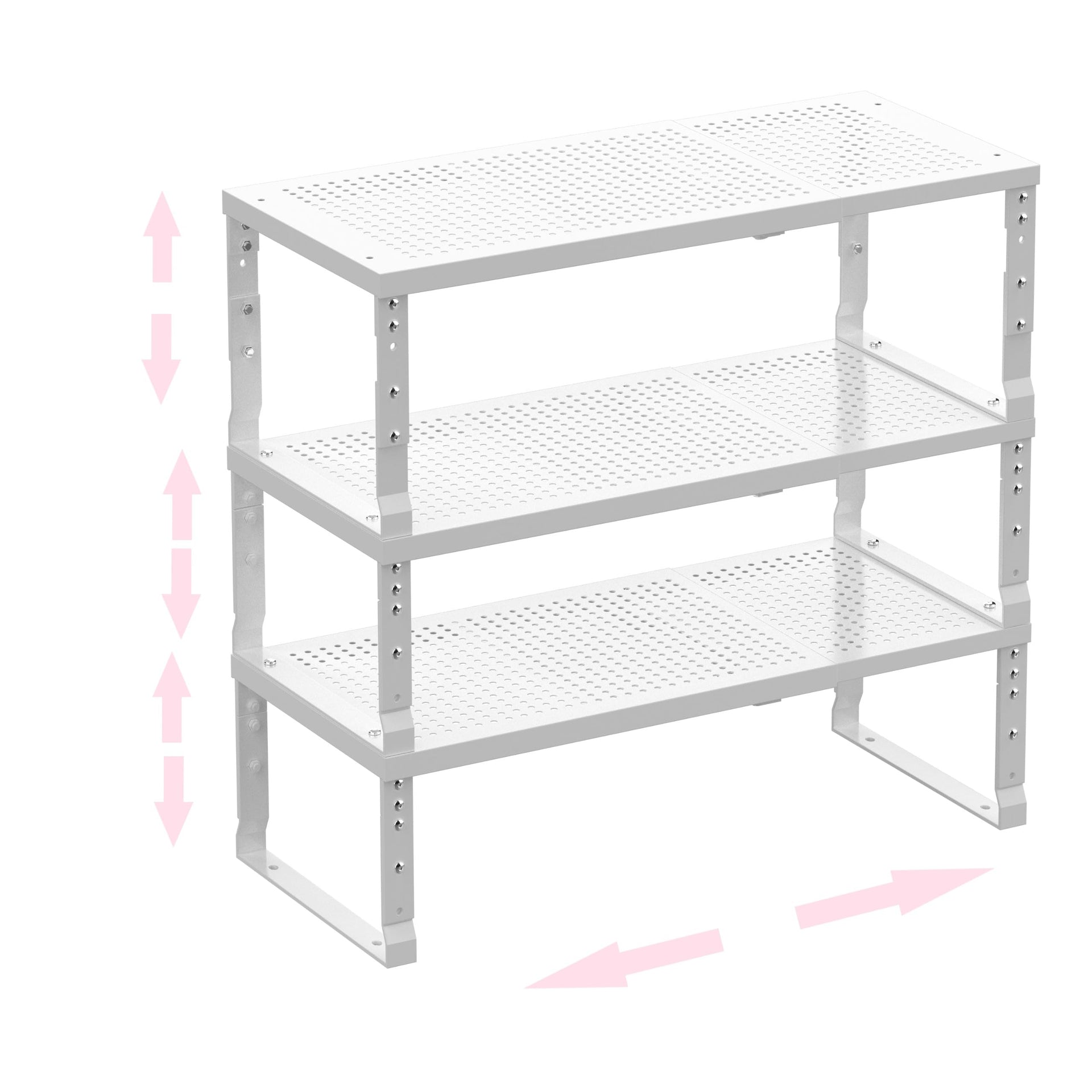 Metal Stackable Expandable Storage Shelf (3 Count)