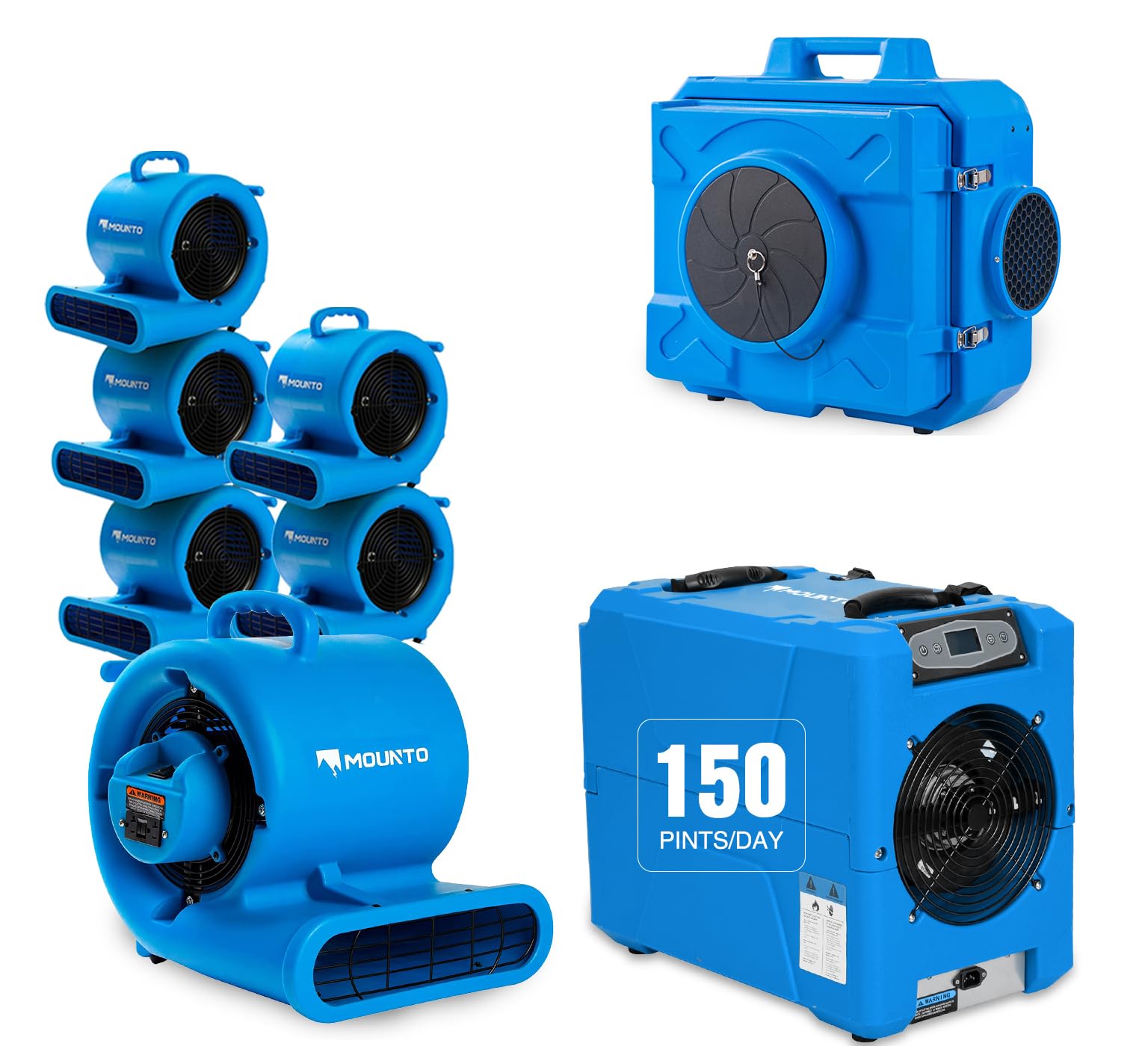 Water Damage Restoration Combo Package 6x Air Mover 1x Air Scrubber 1x Dehumidifier (7 Count)
