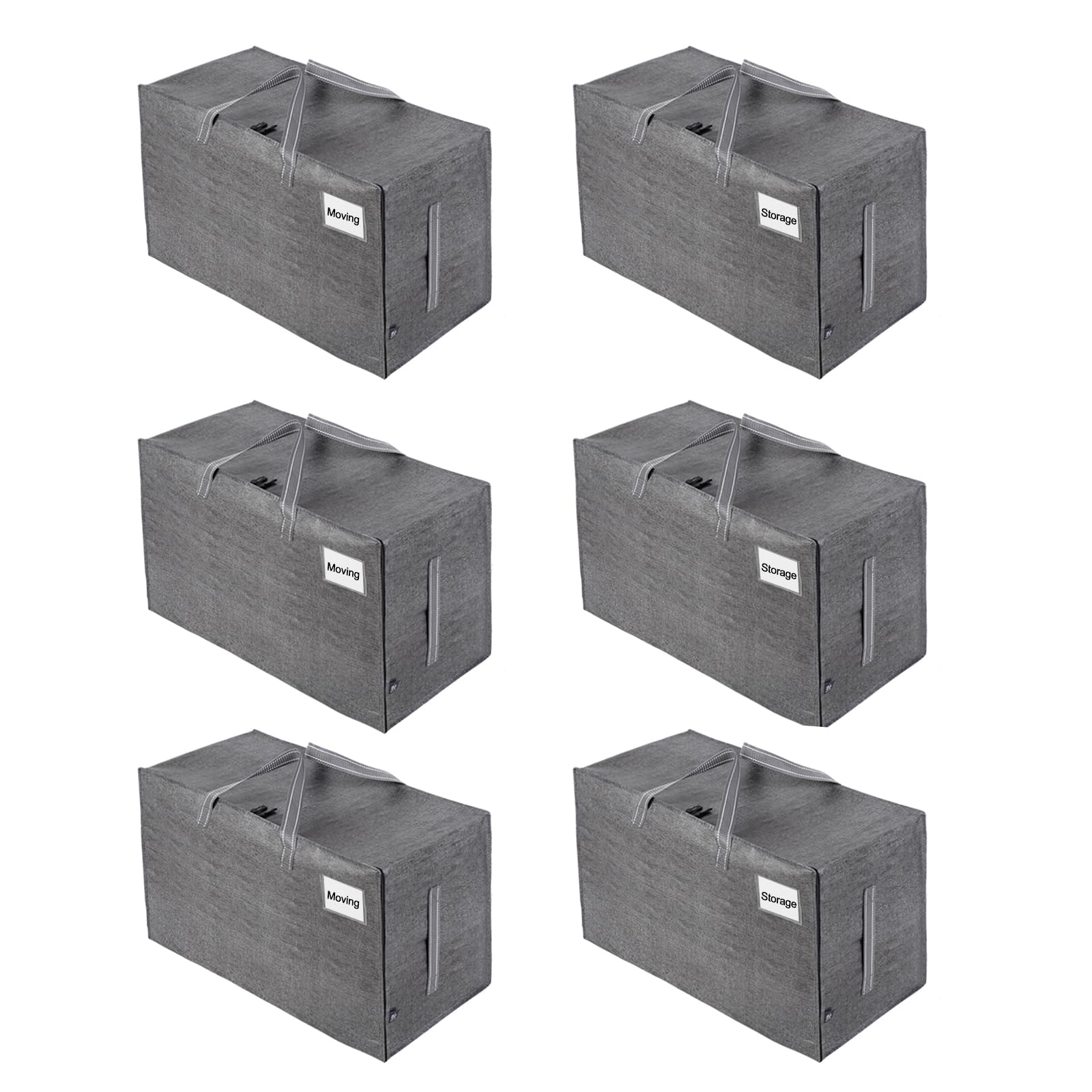 6 Pack Extra Large Heavy Duty Moving Bags with Wide Opening & Reinforced Handles (6 Count)