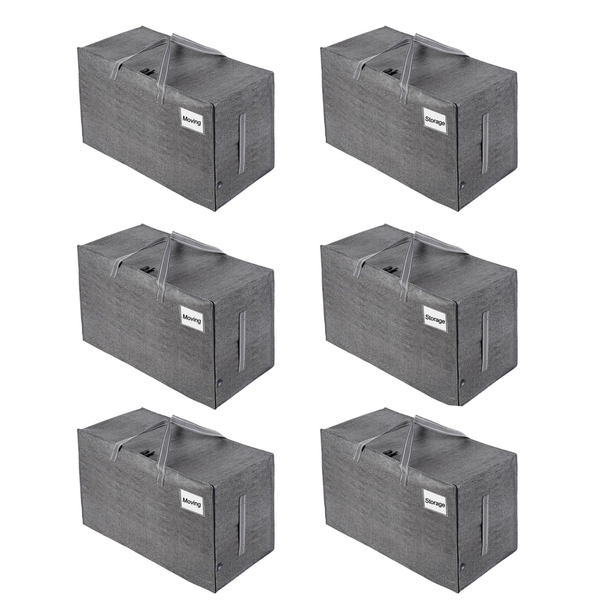 6 Pack Extra Large Heavy Duty Moving Bags with Wide Opening & Reinforced Handles (6 Count)