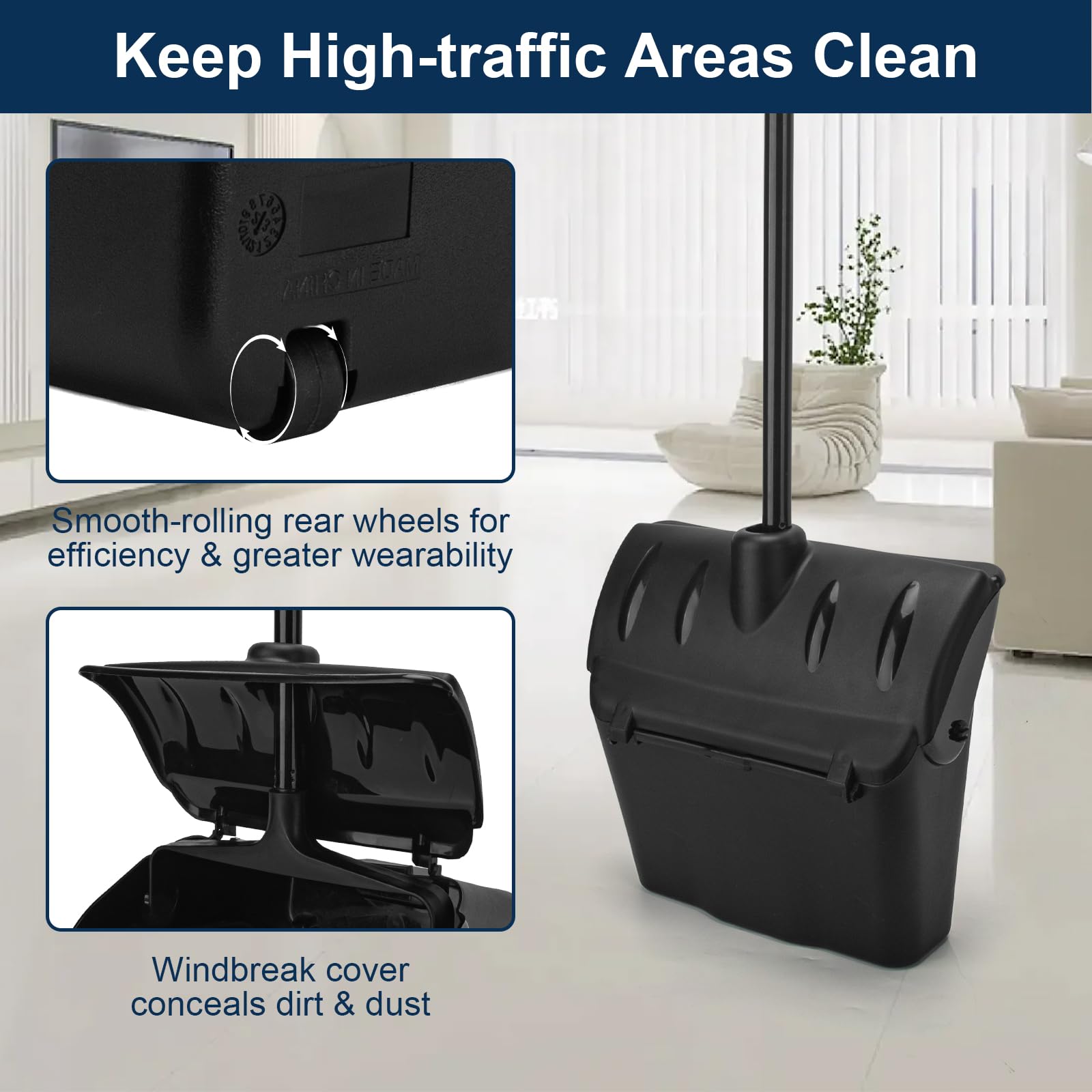 Indoor Outdoor Heavy Duty Broom and Dustpan Set (3 Count)
