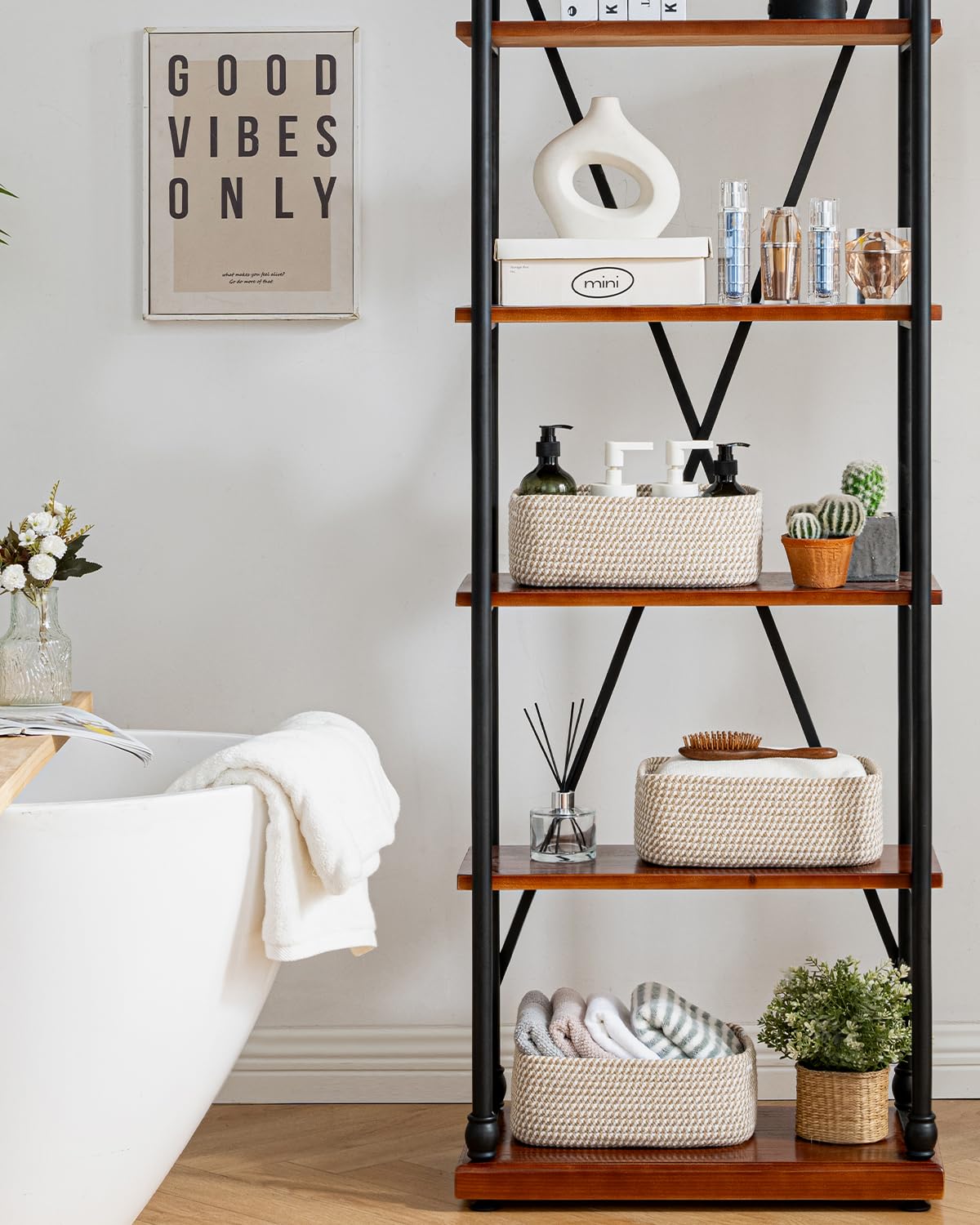 Small Woven Storage Basket for Organizing (3 Count)