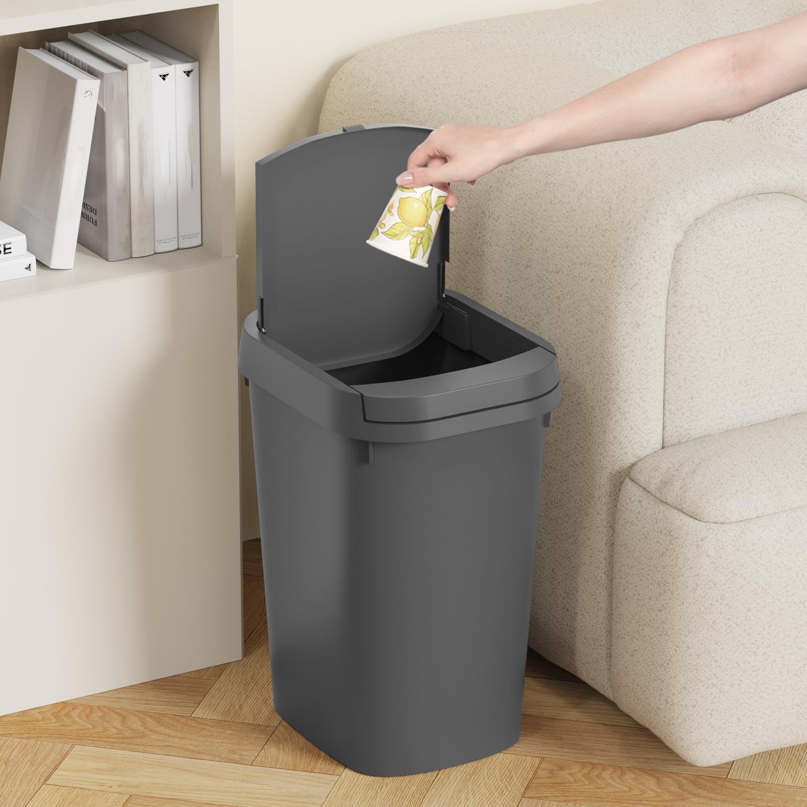 3 Pack Bathroom Small Trash Can with Lid (3 Count)