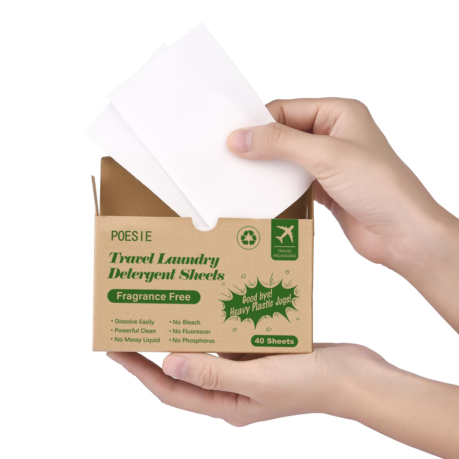 Laundry Detergent Sheets Laundry Soap Sheets for Travel Camping Clothes Washing Sheet Unscented 1 Mini Box 40 Count