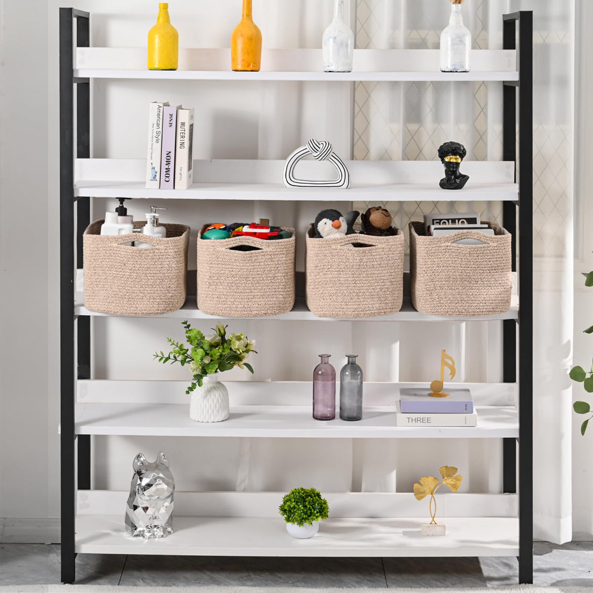 Storage Baskets for Organizing & Shelves (4 Count)