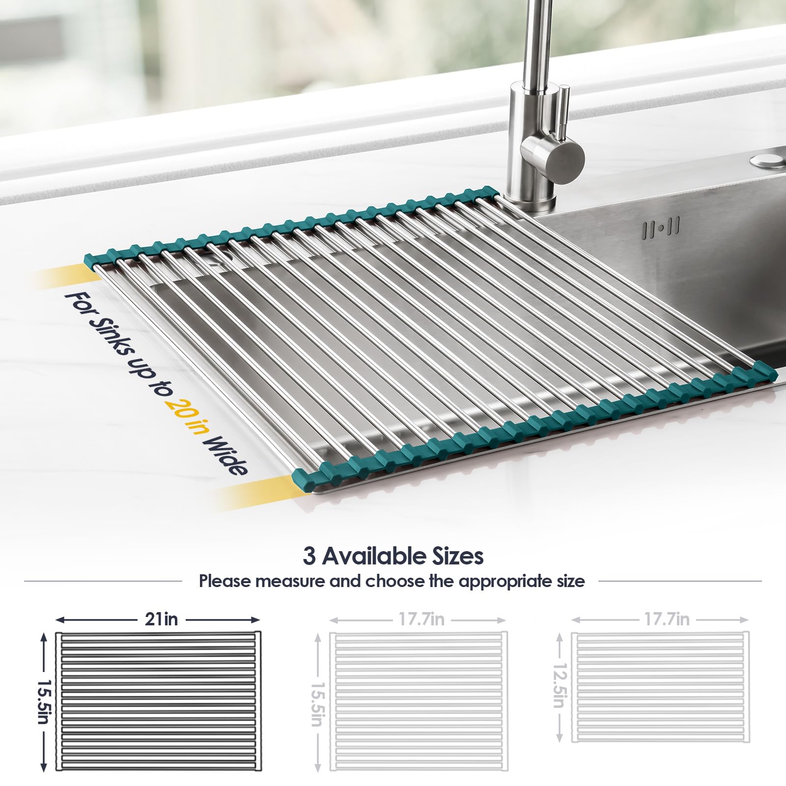 Roll Up Dish Drying Rack Over Sink
