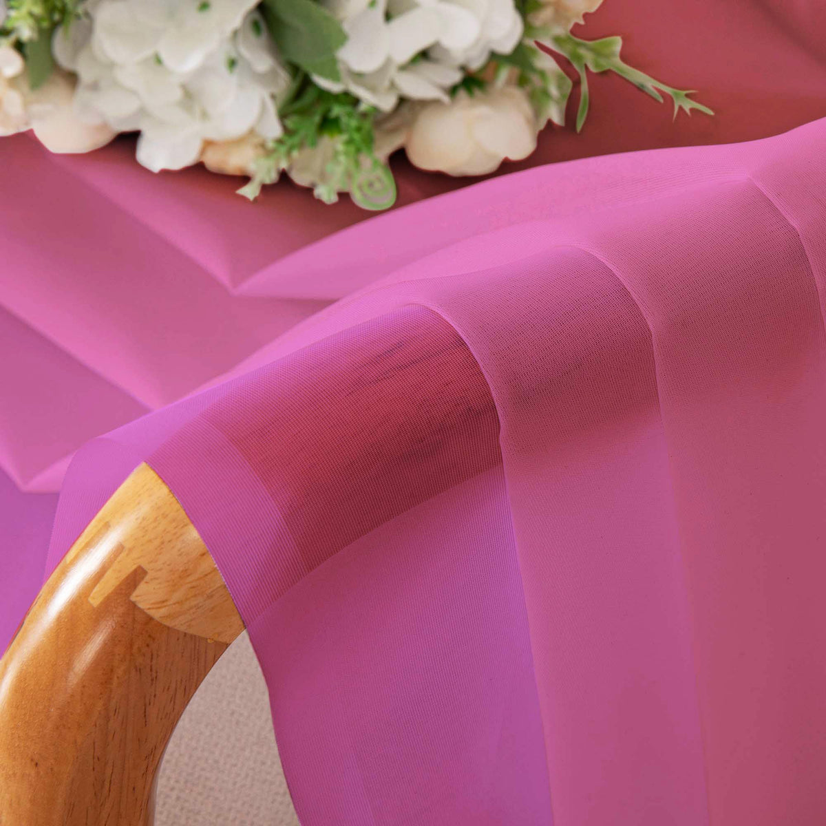 Hot Pink Sheer Curtains 45 Inch Long 2 Panels (2 Count)