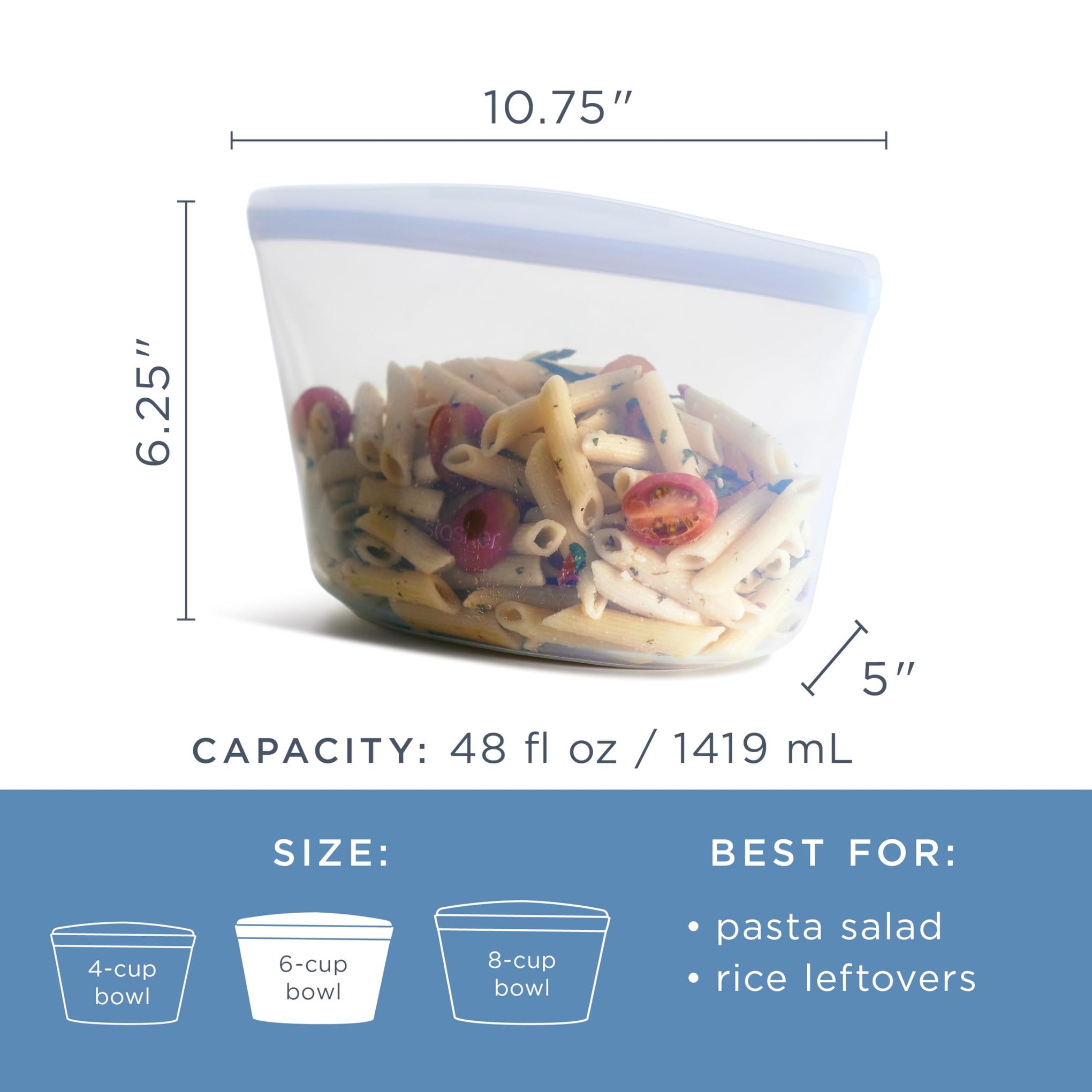 Premium Reusable Silicone Food Storage Bowl