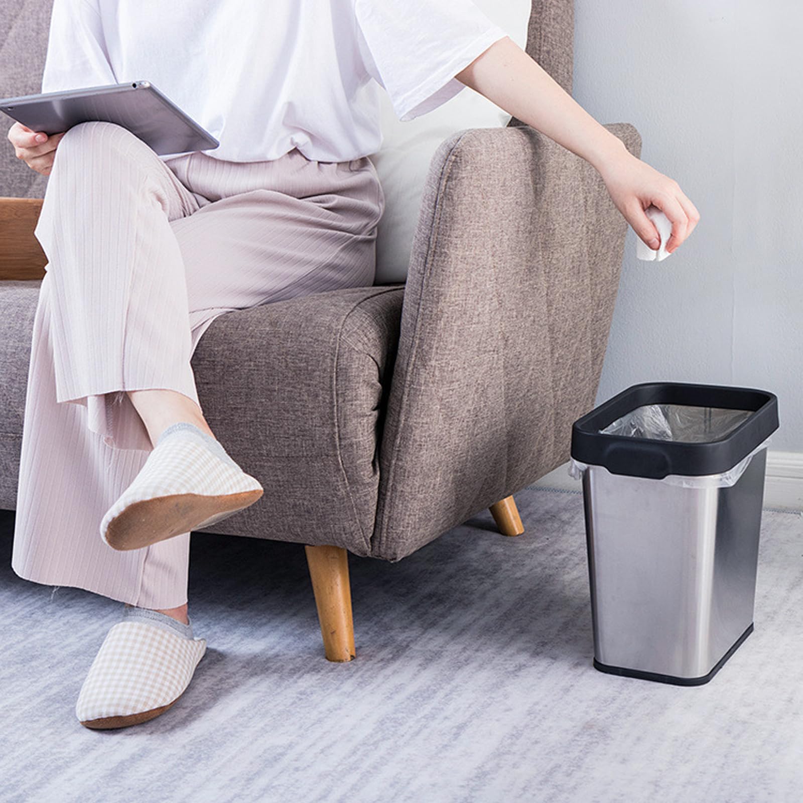 2 Pack Stainless Steel Trash Can 2 Gallon (2 Count)