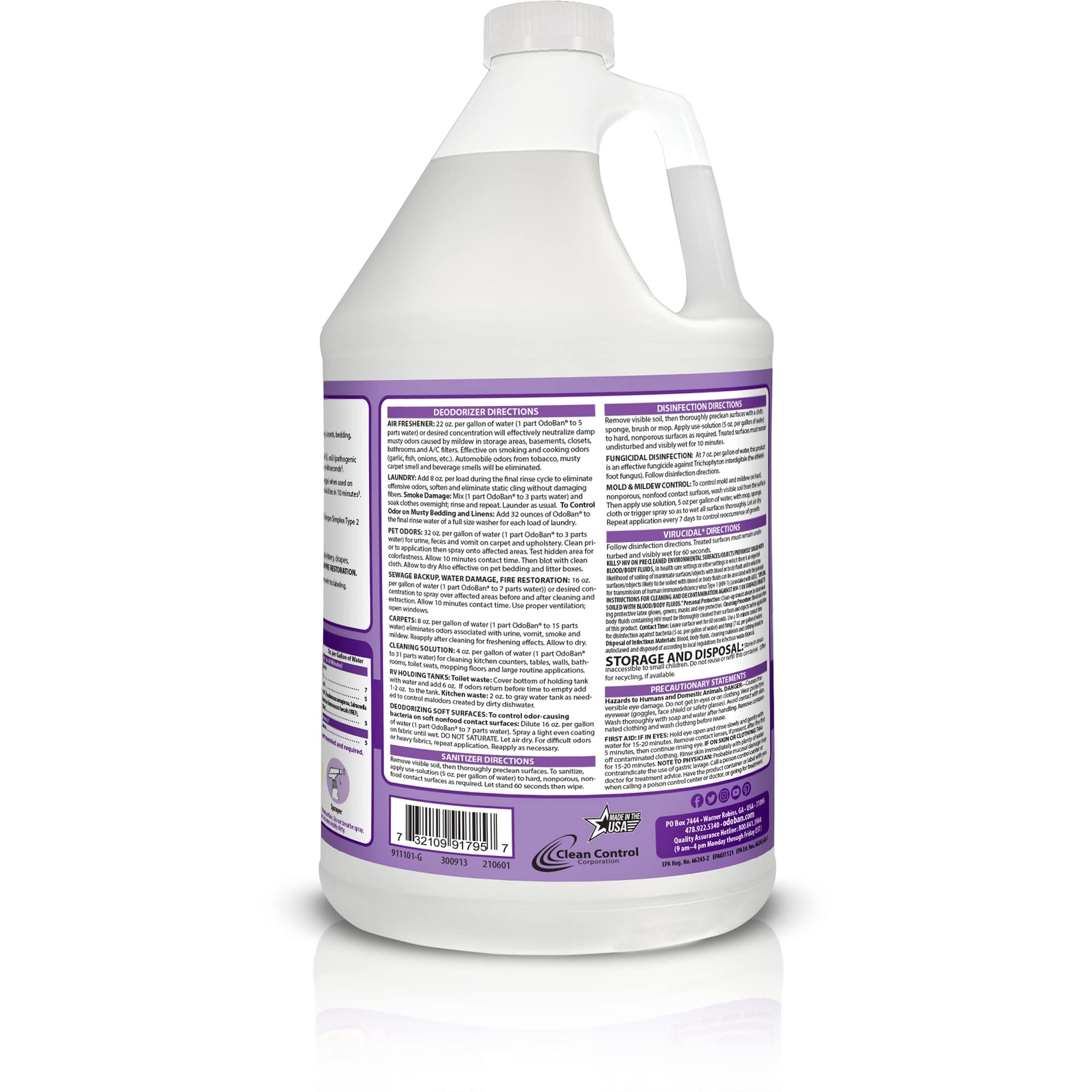 Ready-to-Use Disinfectant and Harsh Aroma Eliminator, Set of 2, 14.6 Ounce 360-Degree Continuous Spray Fabric/Air Freshener and 1 Gallon Multi-Purpose Cleaning Concentrate, Lavender Scent (142.6 Fl Oz)