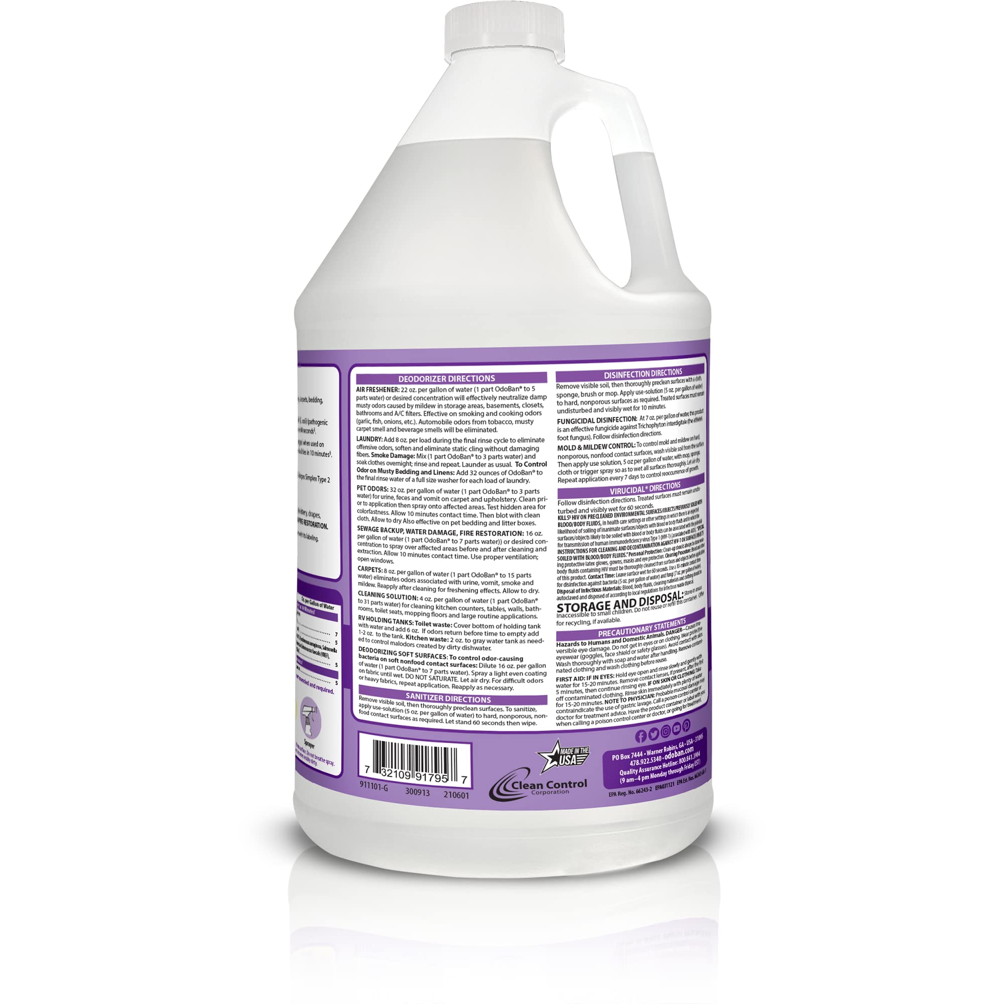 Ready-to-Use Disinfectant and Harsh Aroma Eliminator, Set of 2, 14.6 Ounce 360-Degree Continuous Spray Fabric/Air Freshener and 1 Gallon Multi-Purpose Cleaning Concentrate, Lavender Scent (142.6 Fl Oz)