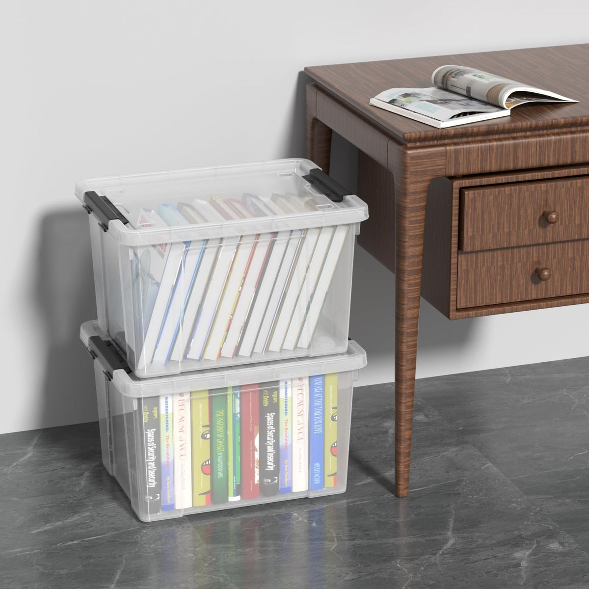 Clear Storage Totes with Lids (4 Count)