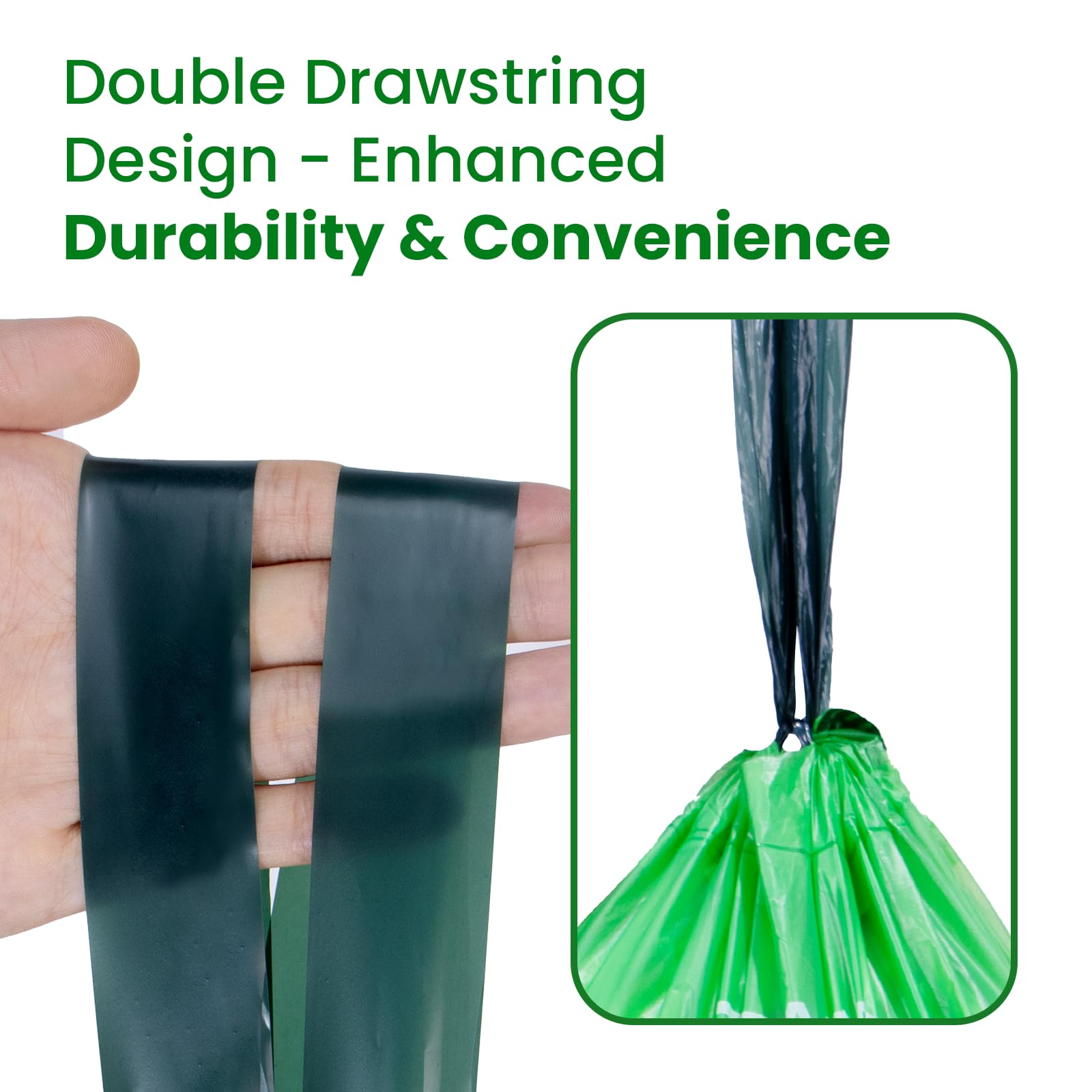 3 Gallon Compostable Trash Bags Drawstring (45 Count)