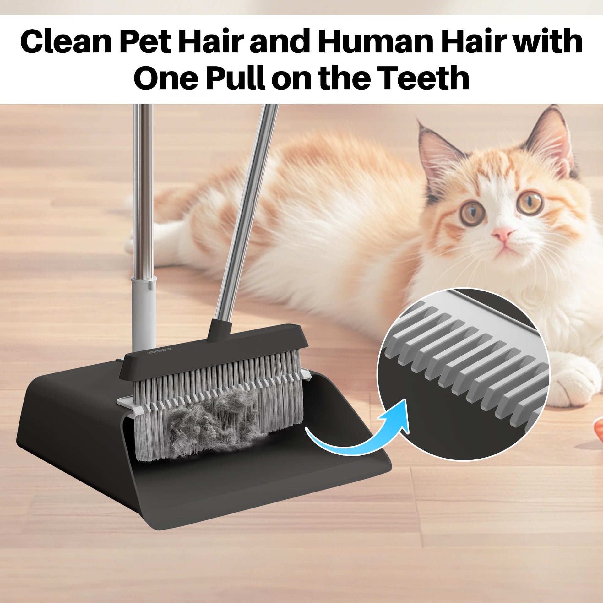Black Broom and Dustpan Set